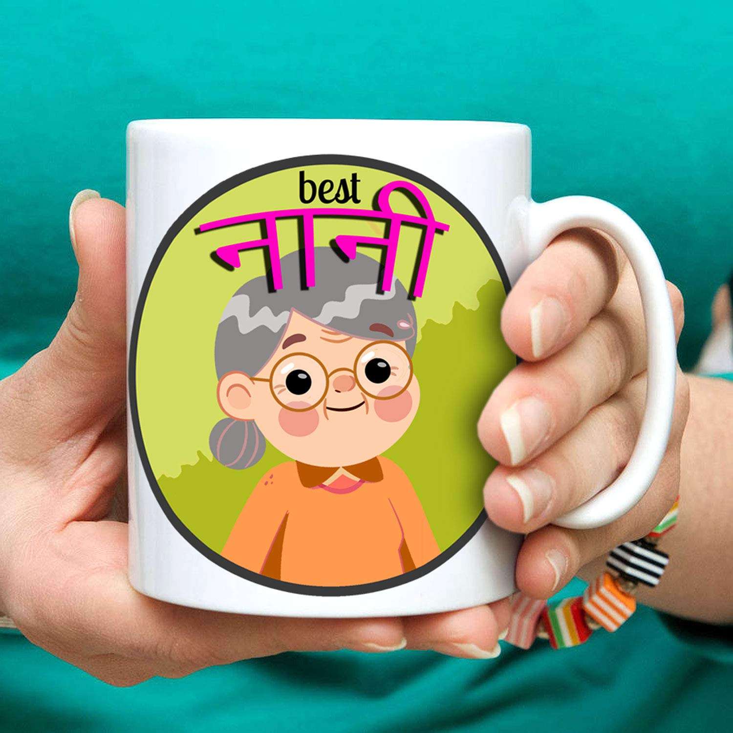 exciting Lives - Nana Nani Grandparents Ceramic Mugs - Gift for Christmas, Christmas Day, Anniversary, Birthday, Gift for Grandparents, Nana, Nani, Father, Mother - Set of 2-330 Ml, Multicolor 3