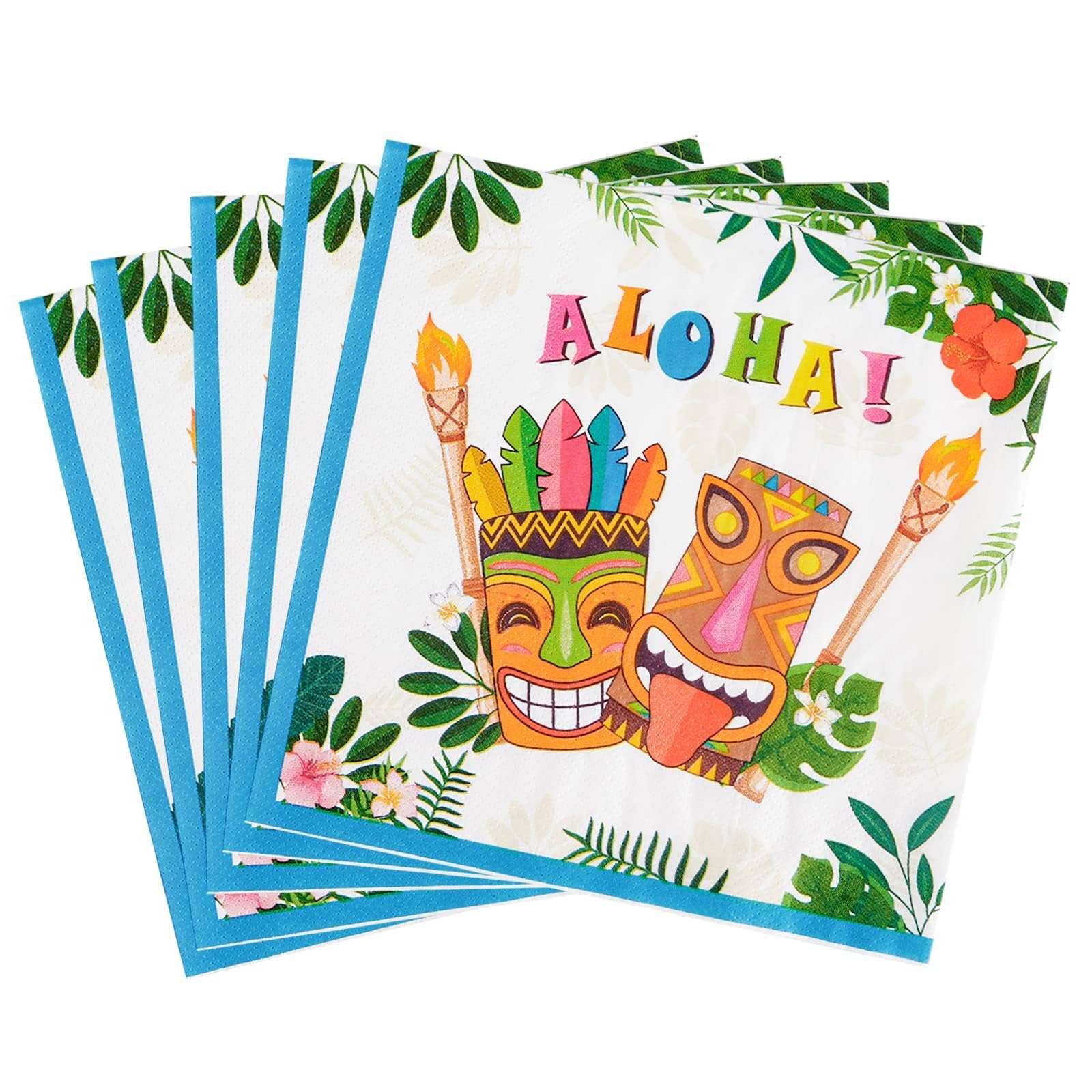 WERNNSAI 50PCS Hawaiian Party Napkins - Luau Party Decorations 3 Ply Tropical Paper Napkins Summer Theme Birthday Supplies for Luncheon Dinner Pool Birthday Favors 1