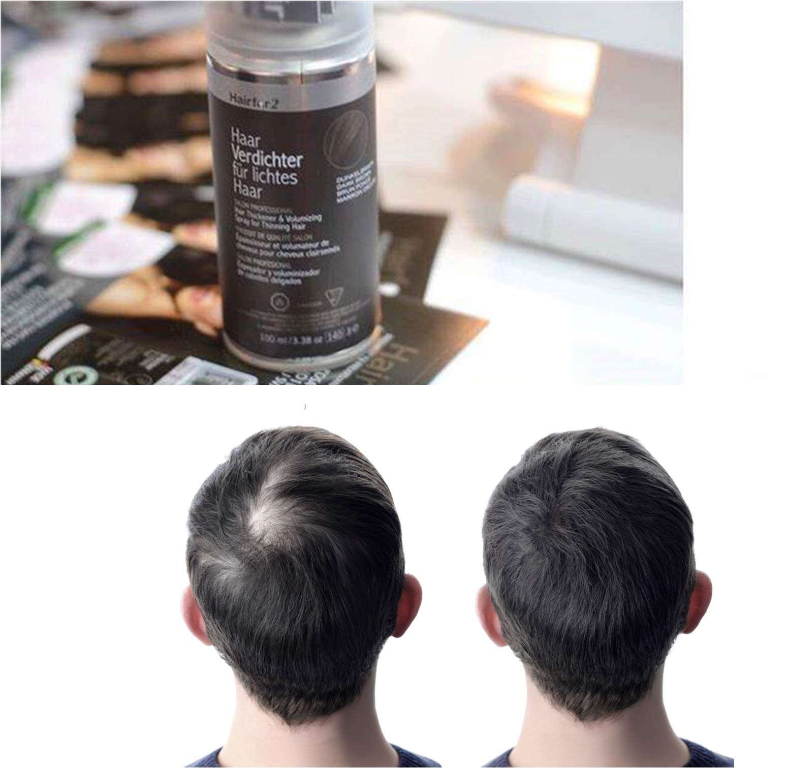 HAIRFOR2 Unisex Hair Thickening Spray, Dark Blond, 100ml/3.38oz 4