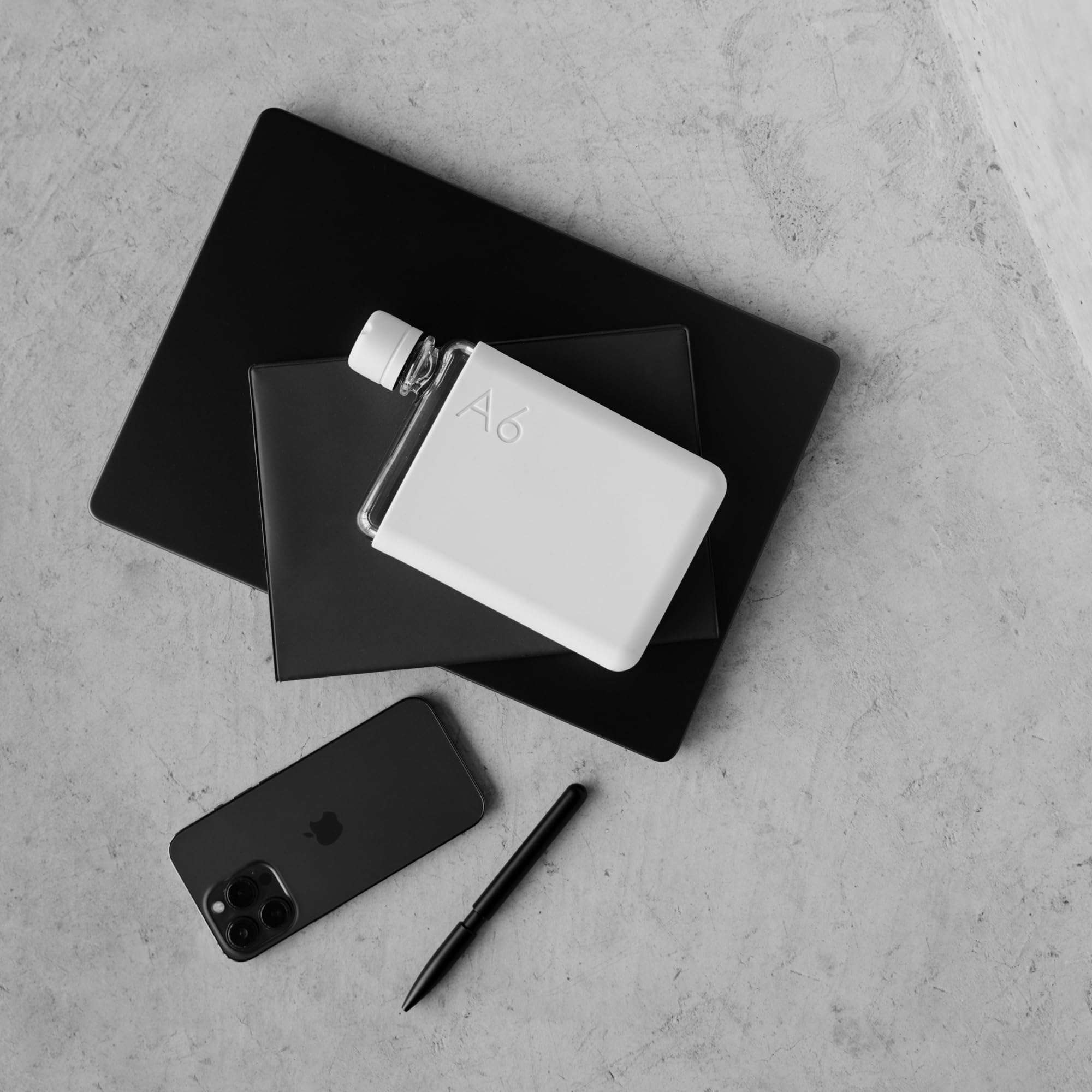 memobottle A6 (Cool Grey) Bundle - 12oz (375ml) - Bottle, silicone sleeve & lid | Compact Water Bottle For Bags & Small Pockets | BPA Free Tritan | Modern, Minimalist | For Gym & Work 3