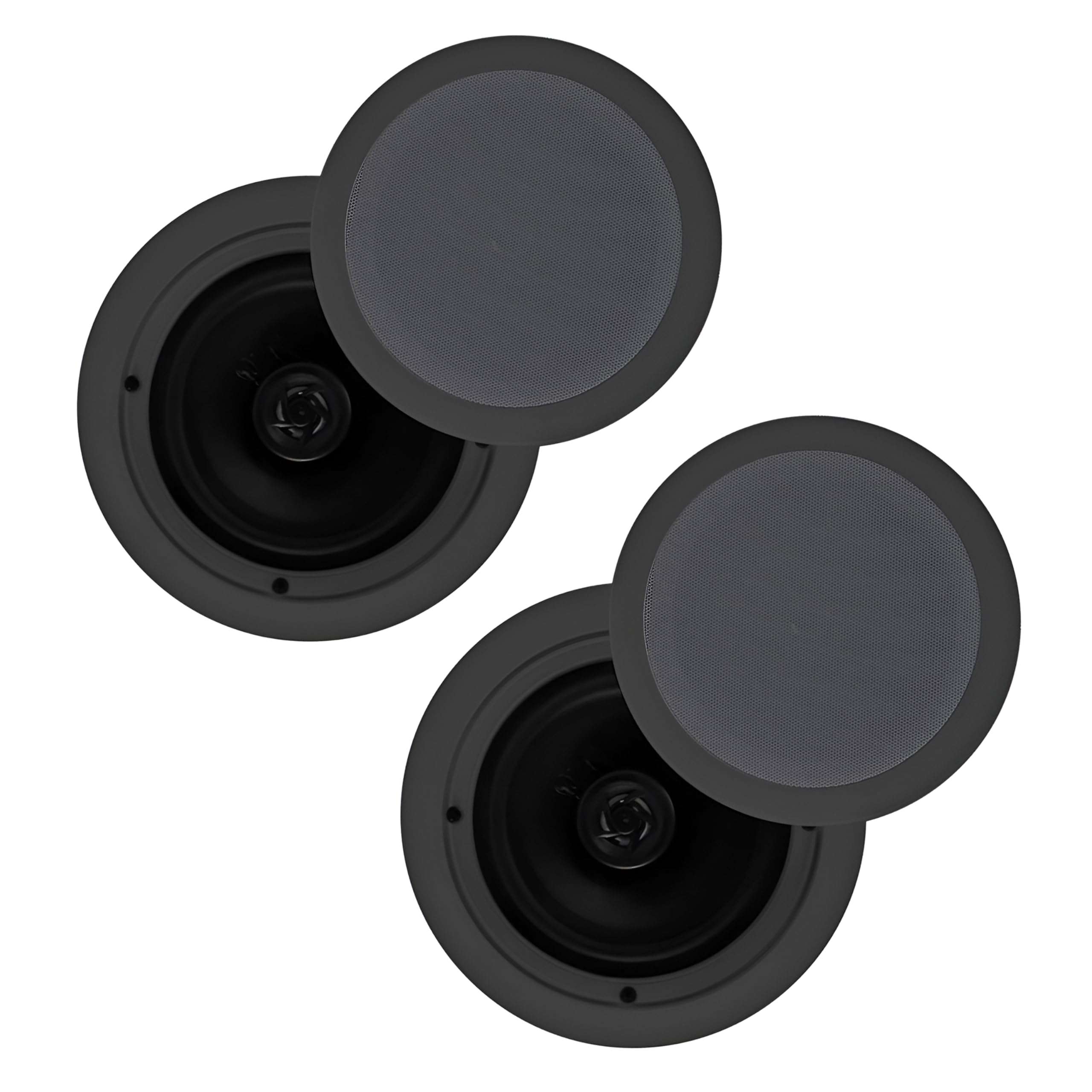 Pyle 2 Pair Speakers, 200W 6.5" Flush Mount in Wall/in Ceiling Speakers with Spring-Loaded Terminals, PDIC Series, Black 1