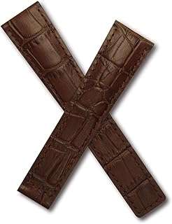 20mm Brown Alligator-style Genuine Leather Watchband with Brown Stitching to fit TAG Heuer Monza (Spring bars included) 1