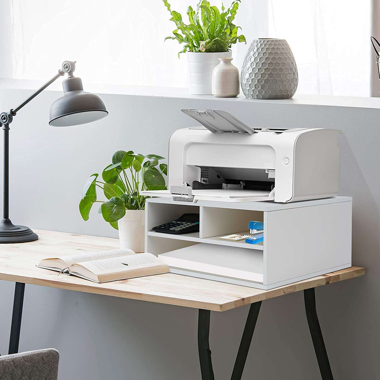 UniShop Printer Stand Printer, Computer, TV, Laptop Desk Organiser Perfect for Office/Home Desk (White) 4