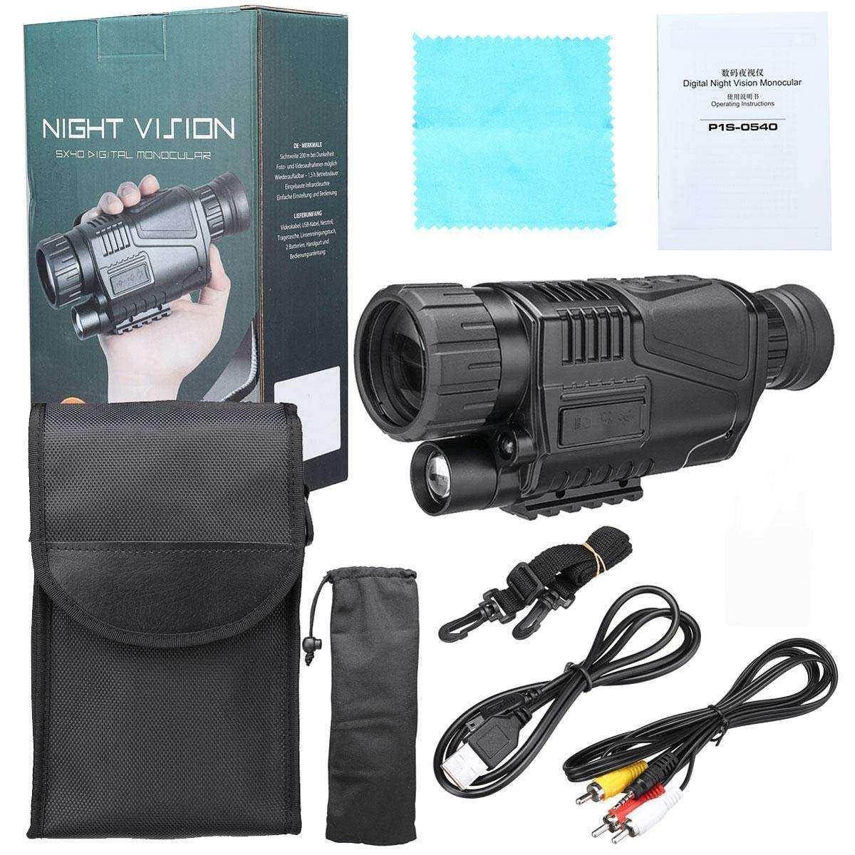 Telescope Binoculars Monocular Telescope 5x40 Digital Night Vision Monocular FMC Infrared Telescope Video Camera Telephoto Support for Outdoor Camping for Bird Watching Camping ng 3