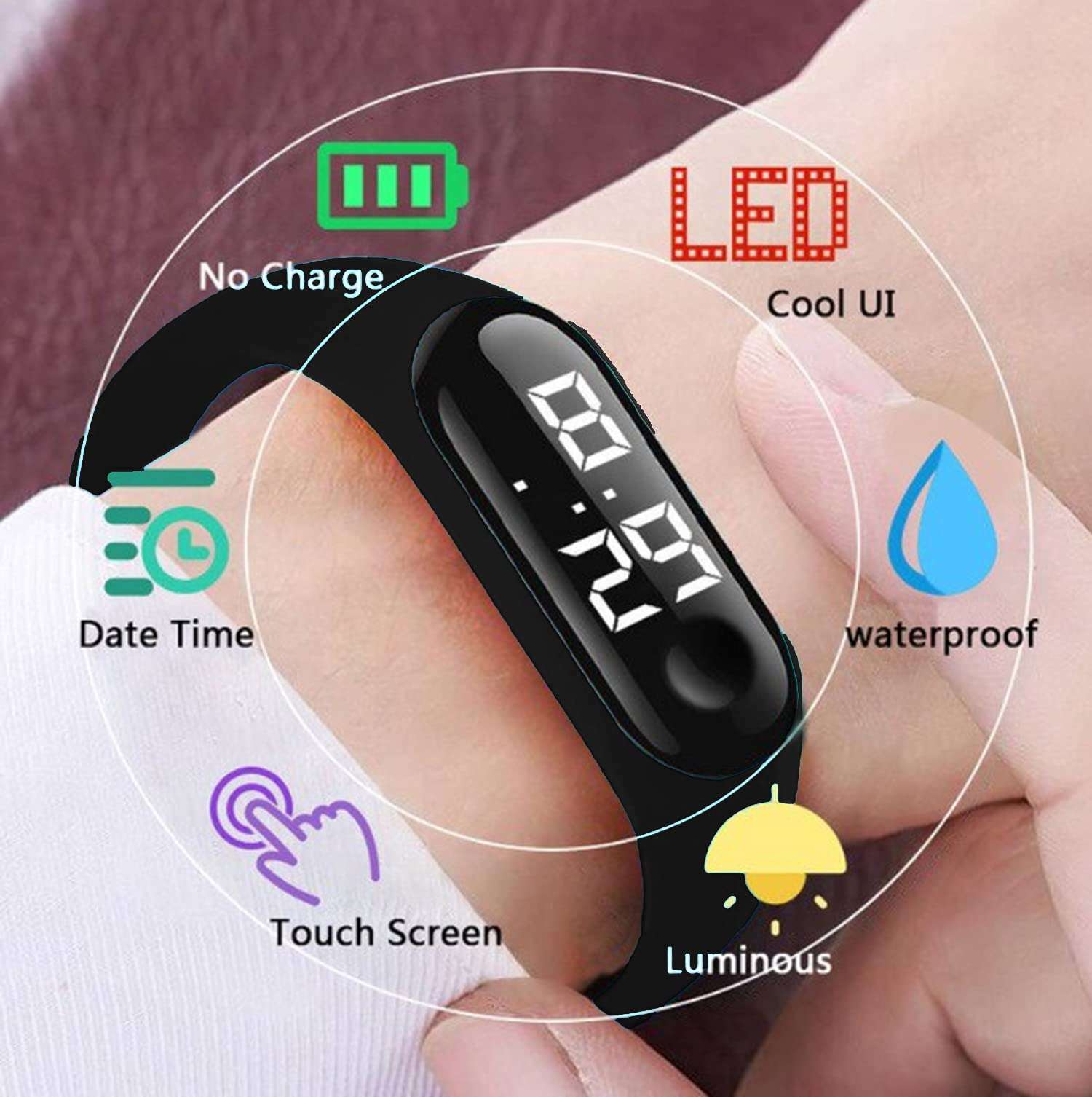 Time Up Digital LED Dial Multi-Quantity 3D Design Gift Watches for Boys & Girls -M5MULTI-X (Set of 12-All Color) 6