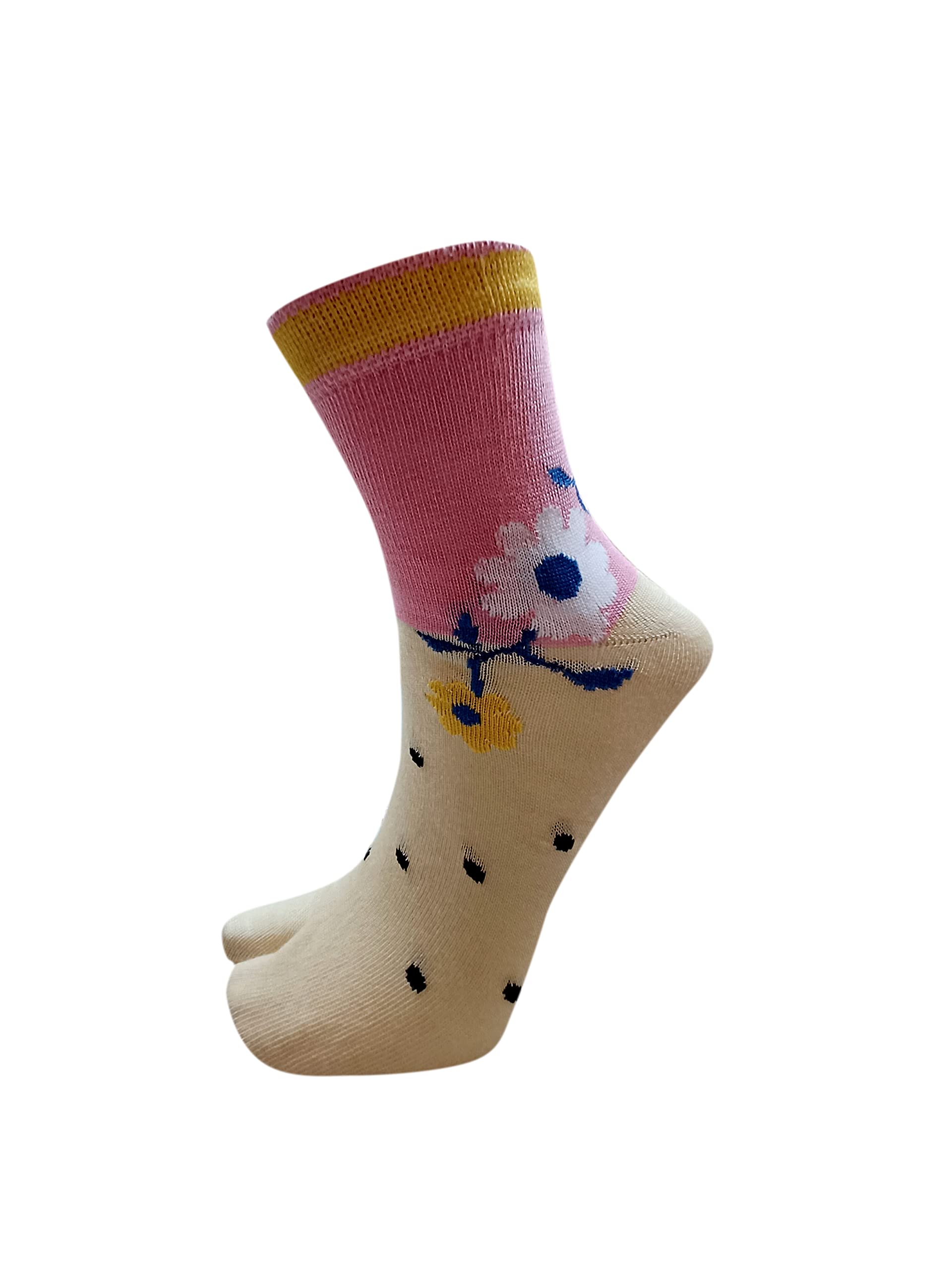 BEST FRIENDS FOREVER (BFF) Women's Deisgner Thumb Ankle length Pure cotton Multicolor Premium all Season Socks. (Multicolor, 3) 6