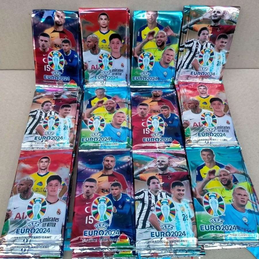 Euro 2024 Football Card Pack of 12 (8 Cards in Each Pack, Total 96 Cards) Trading Card Game, Football Star Player Playing Collectibles, League Collectible Collection Gifts for Fans 1