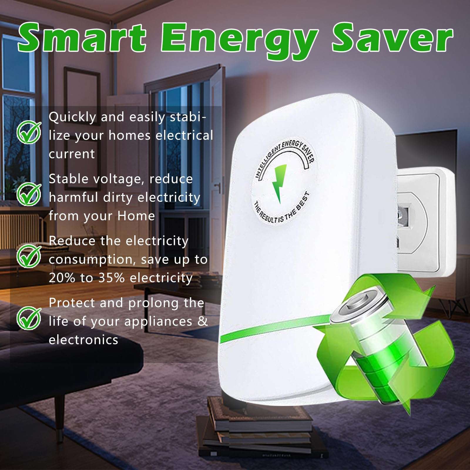 Duvik Pro Power Save™ Energy Saver, Pro Power Saver Electricity Saving Device Save Electricity Household Office Market Device Smart Electricity Saving Box US Plug 90V-250V 30KW(6 PCS) 2