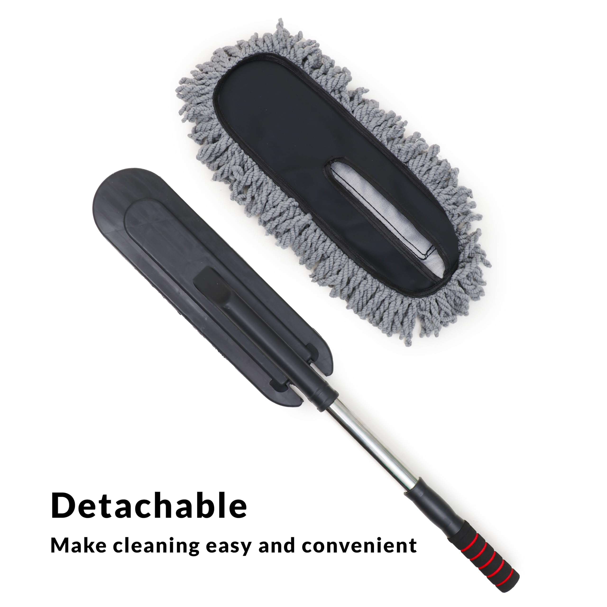 VEL SHINE Combo of Car Cleaning Brush and Microfiber Cloth 800 GSM (40x40 CM). Includes Extra Thick Microfiber Cloth and Car Duster Microfiber for Efficient Dusting and Polishing. 5