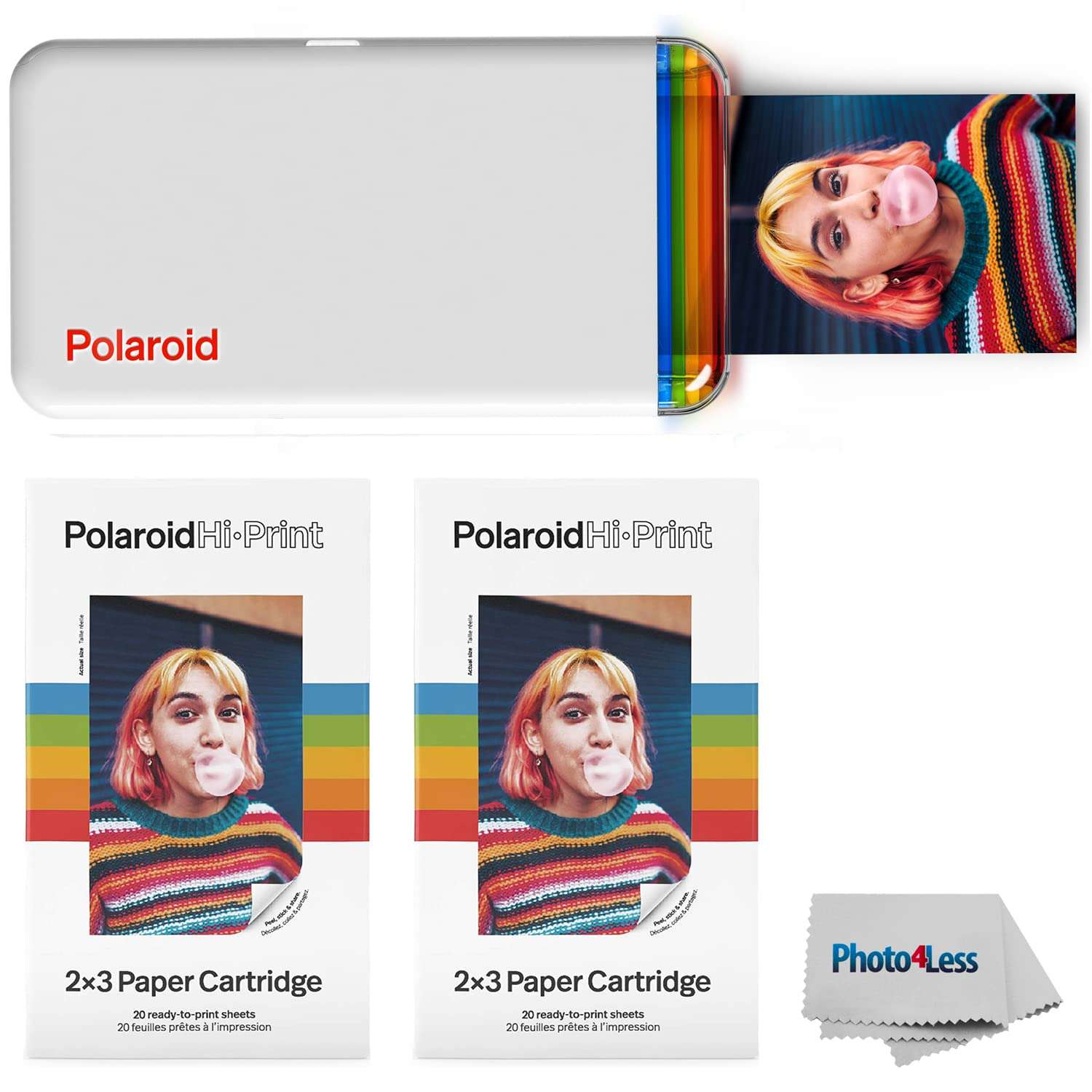 Polaroid Originals Hi-Print 2x3 Pocket Photo Printer, 2 Pack (40 Sheets) DYE-SUB TECH 1