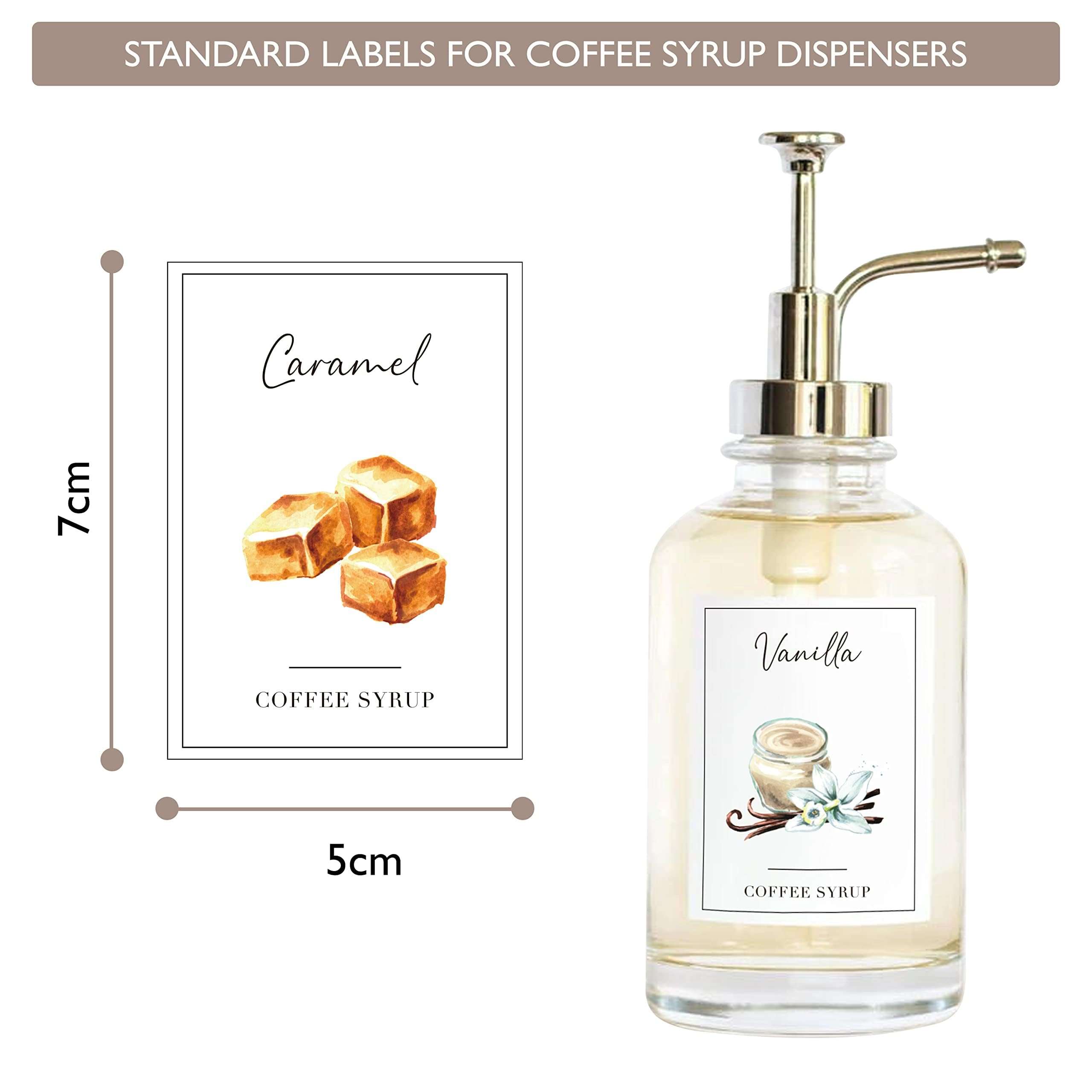 KYONANO 83 Coffee Syrup Labels for Coffee Bar Accessories, Elegant Pattern Décor for Coffee Station, Waterproof Coffee Labels for Coffee Syrup Dispenser & Bottle Organization 6