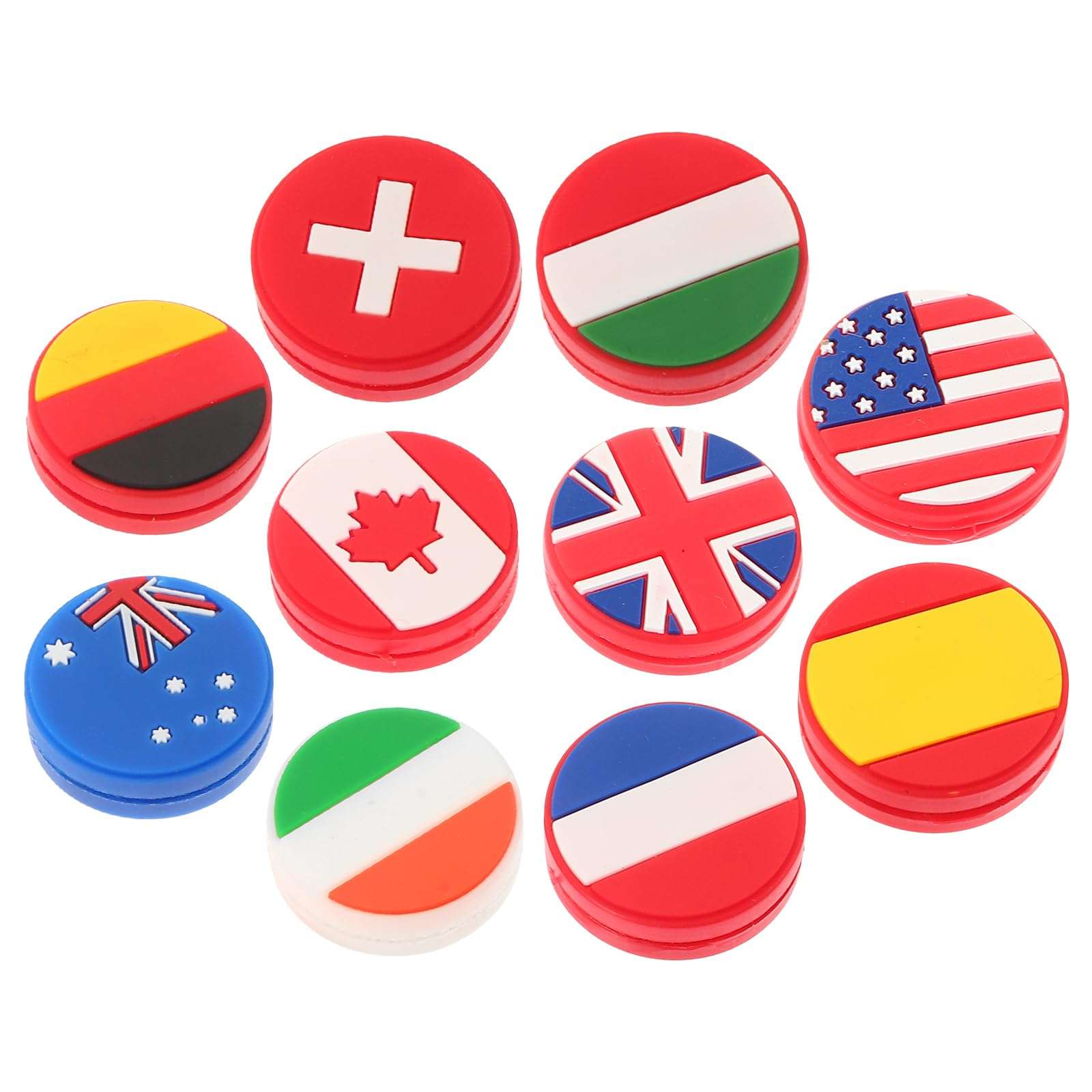BESPORTBLE 10PCS Vibration Dampeners Silicone Tennis Dampener National Flag String Absorber Accessory for Tennis Players Beginners 1