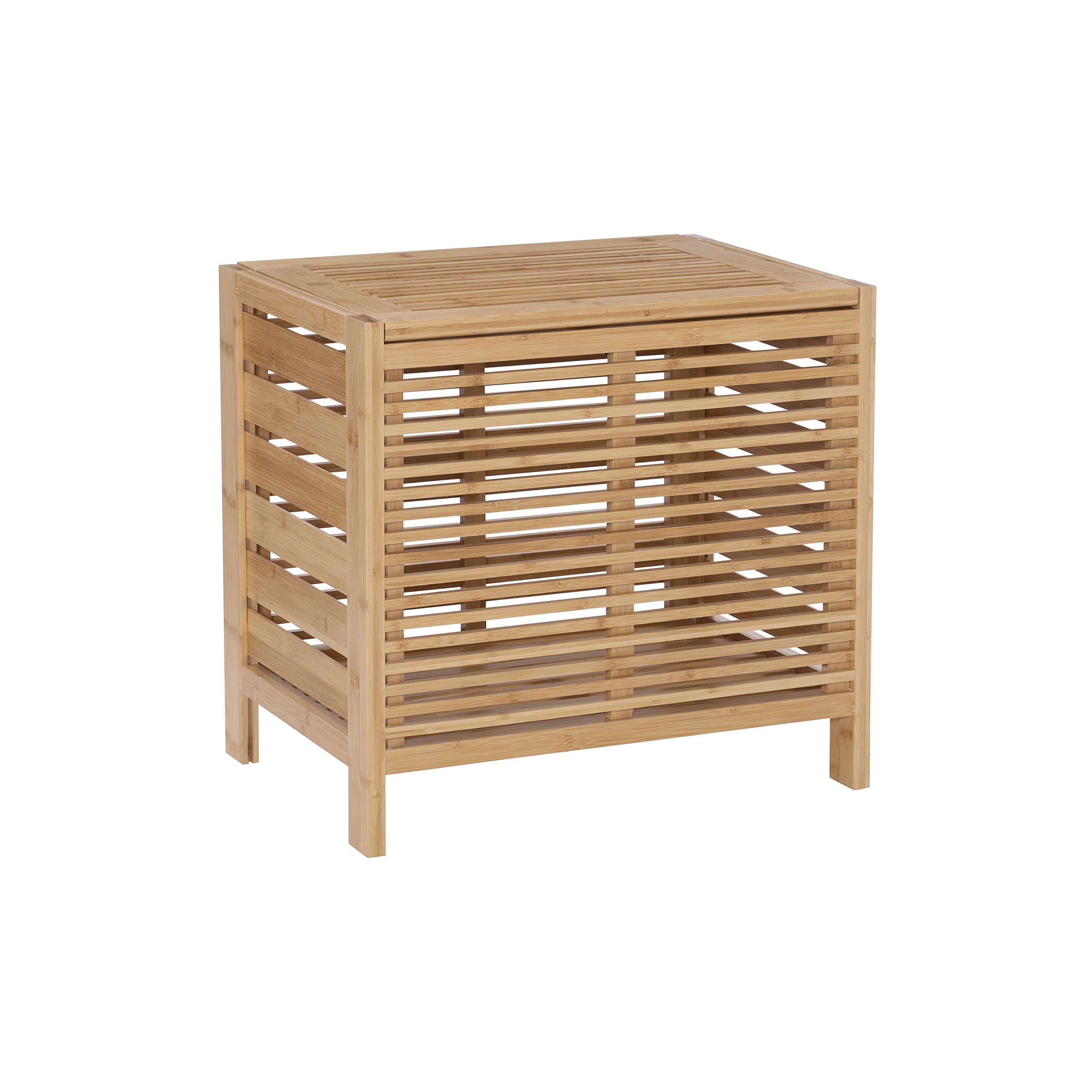 Linon Amzn0327 Finn Bamboo Bathroom Hamper, Brown 5