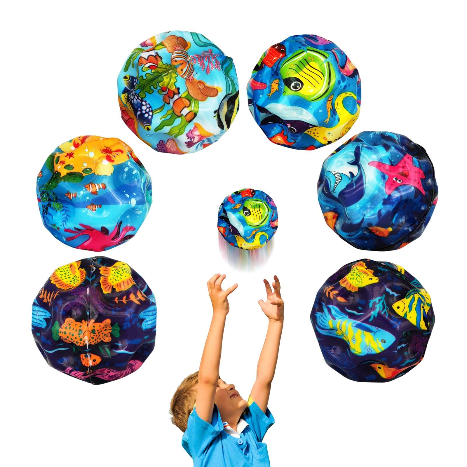 QOUXZ 6 Pack Astro Jump Balls, Multicolored Spaceballs, Super High Bouncing Lightweight Bouncing Balls for Children