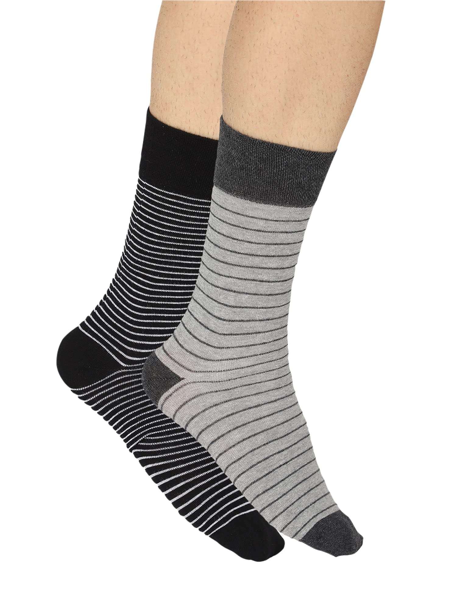 BODYCARE Dark Grey And Lite Grey Men Assorted Socks Pack Of 2