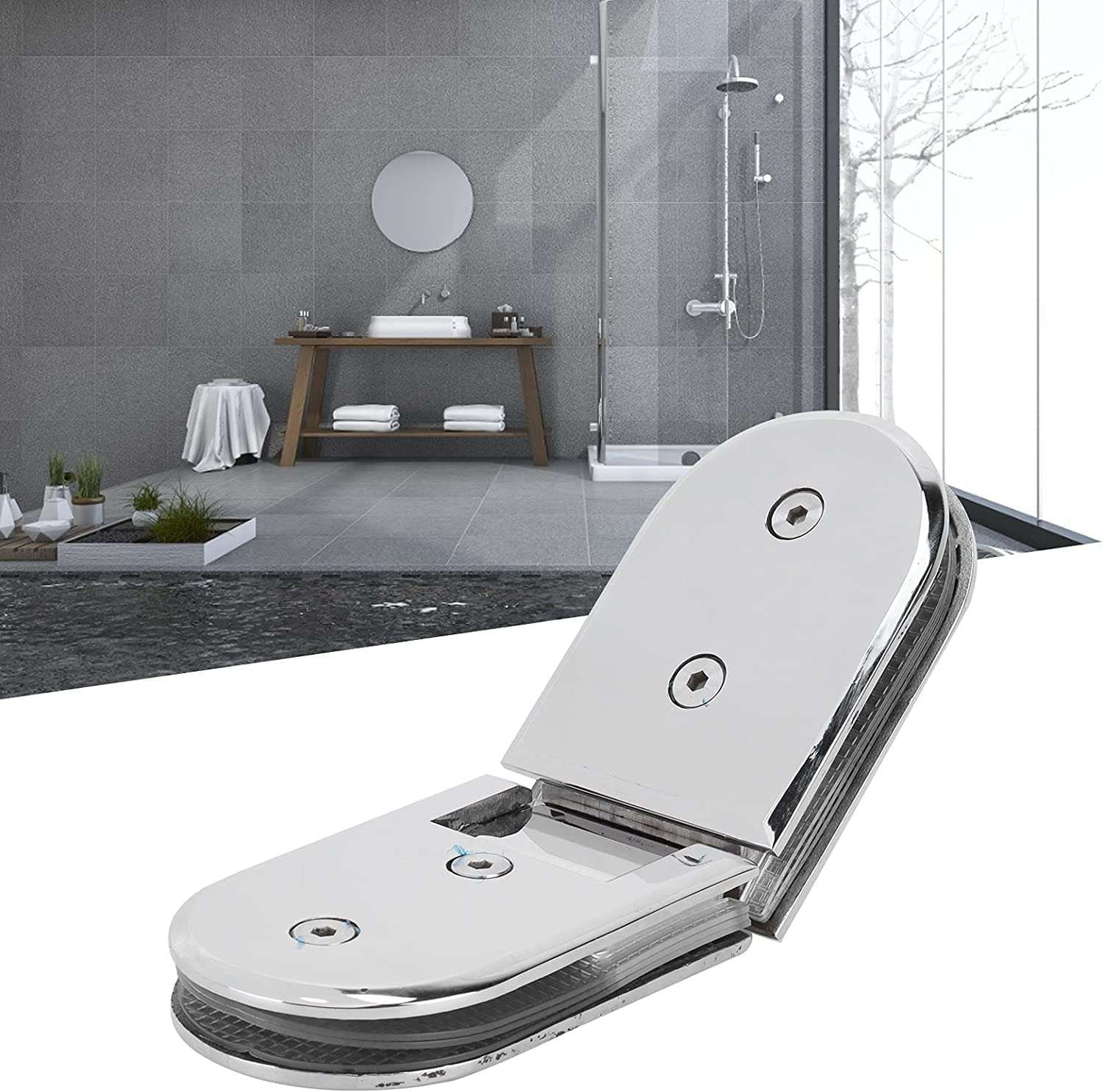 Door Hinge Glass Brackets 135 Degree Frameless Pivot Glass Shower Door Hinge Replacement Parts Glass Shelf Clamp 5