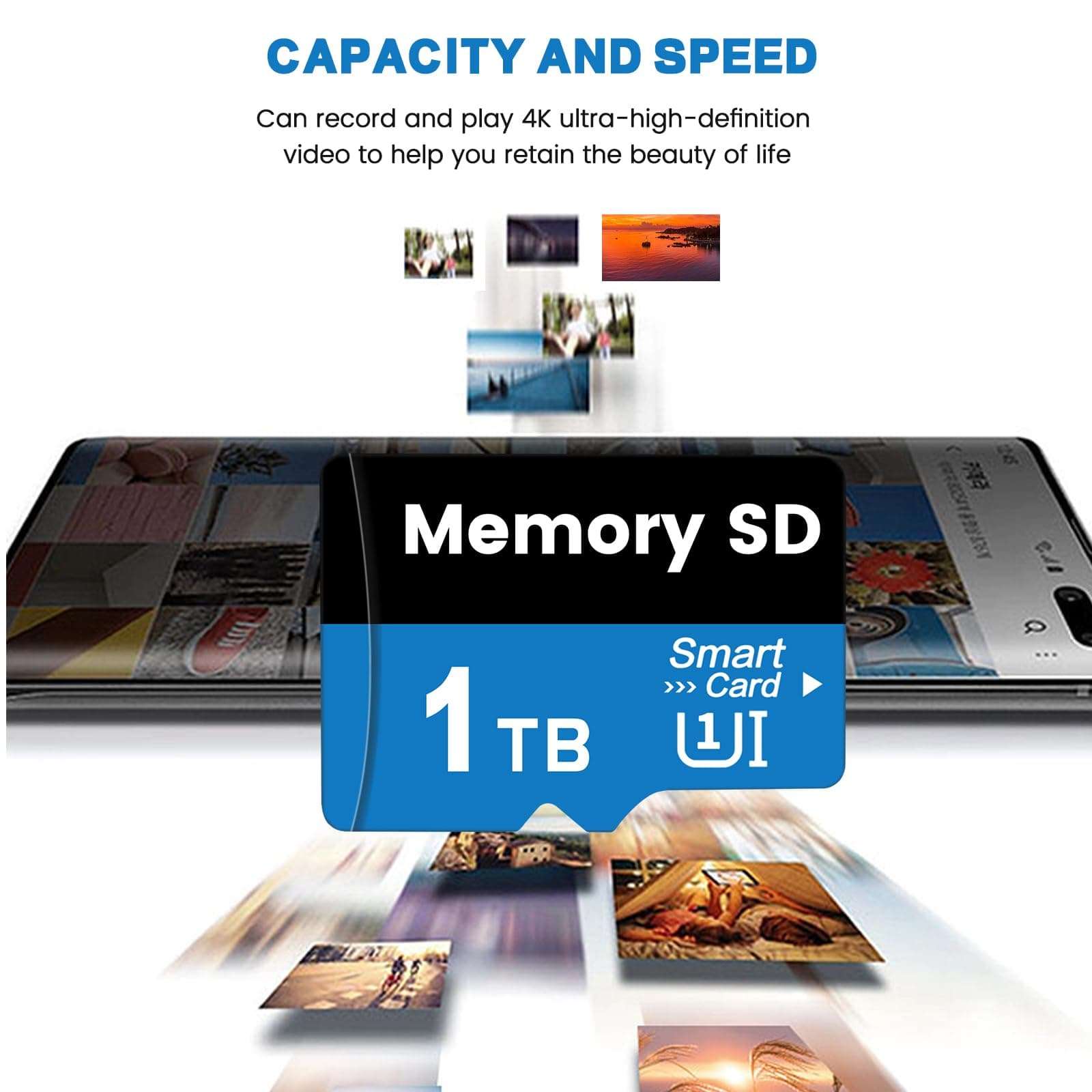 passdise 1TB Waterproof SD Memory Card - Large Capacity 1024GB Mini High Speed TF Card for Cameras, Tablets, Computers 4