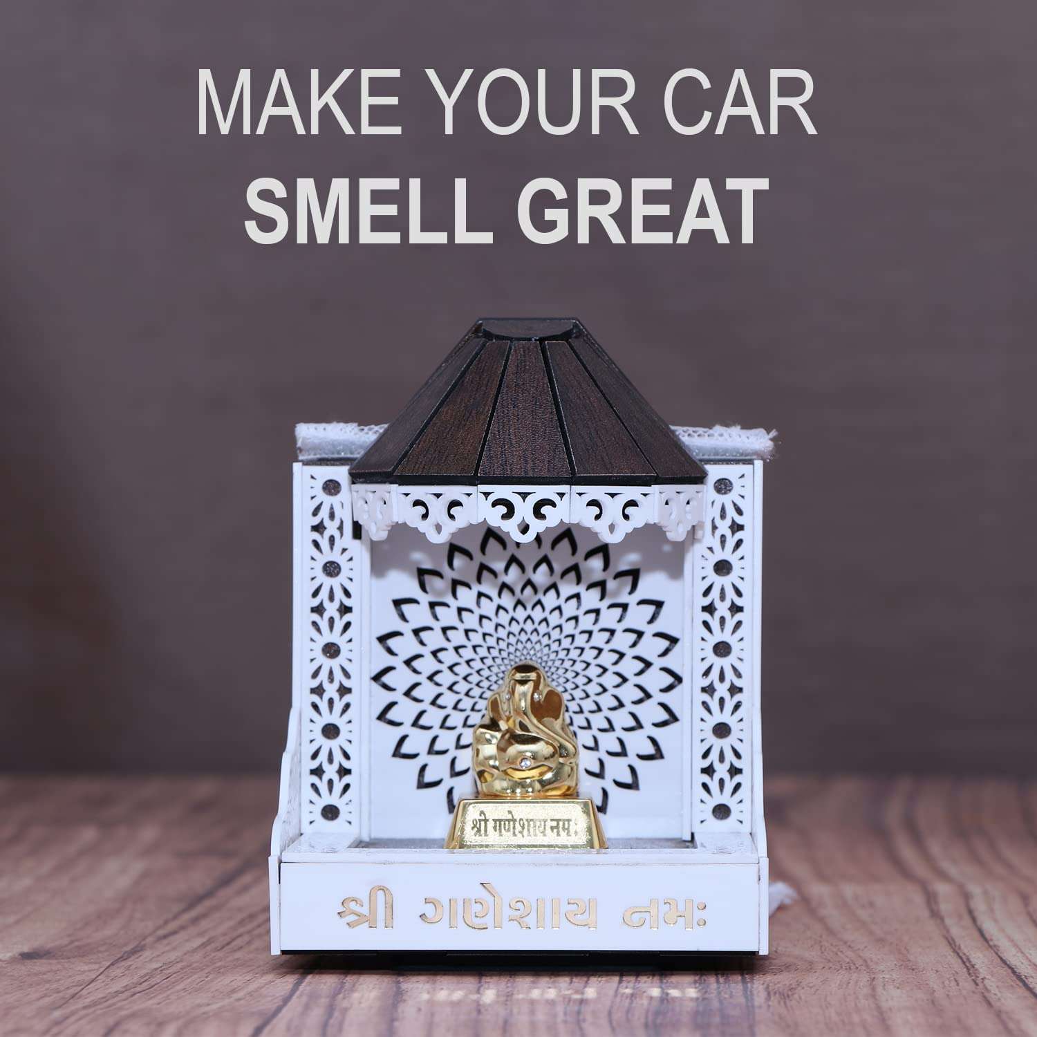 VPLLEX Car Temple for Dashboard | Temple with Essential Oils | Religious Gift | Wooden Temple | Mandir | Fragrances with Temple | Car Showpiece | Car Interior Decoration (Shikhar_EUCALLYPTUS) 4