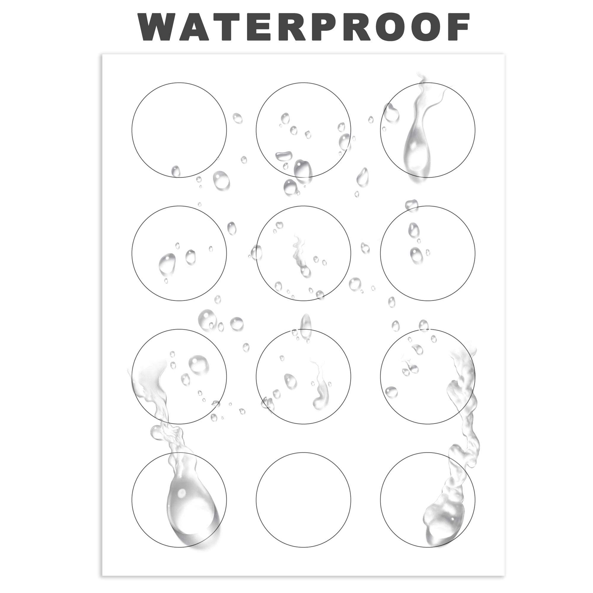 Mr-Label 2" Round White Sticker Label - Waterproof and Tear-Resistant - for Inkjet & Laser Printer - for Food Package | Bottle | Jar | Envelope (50 Sheets Total 600 Labels) 5