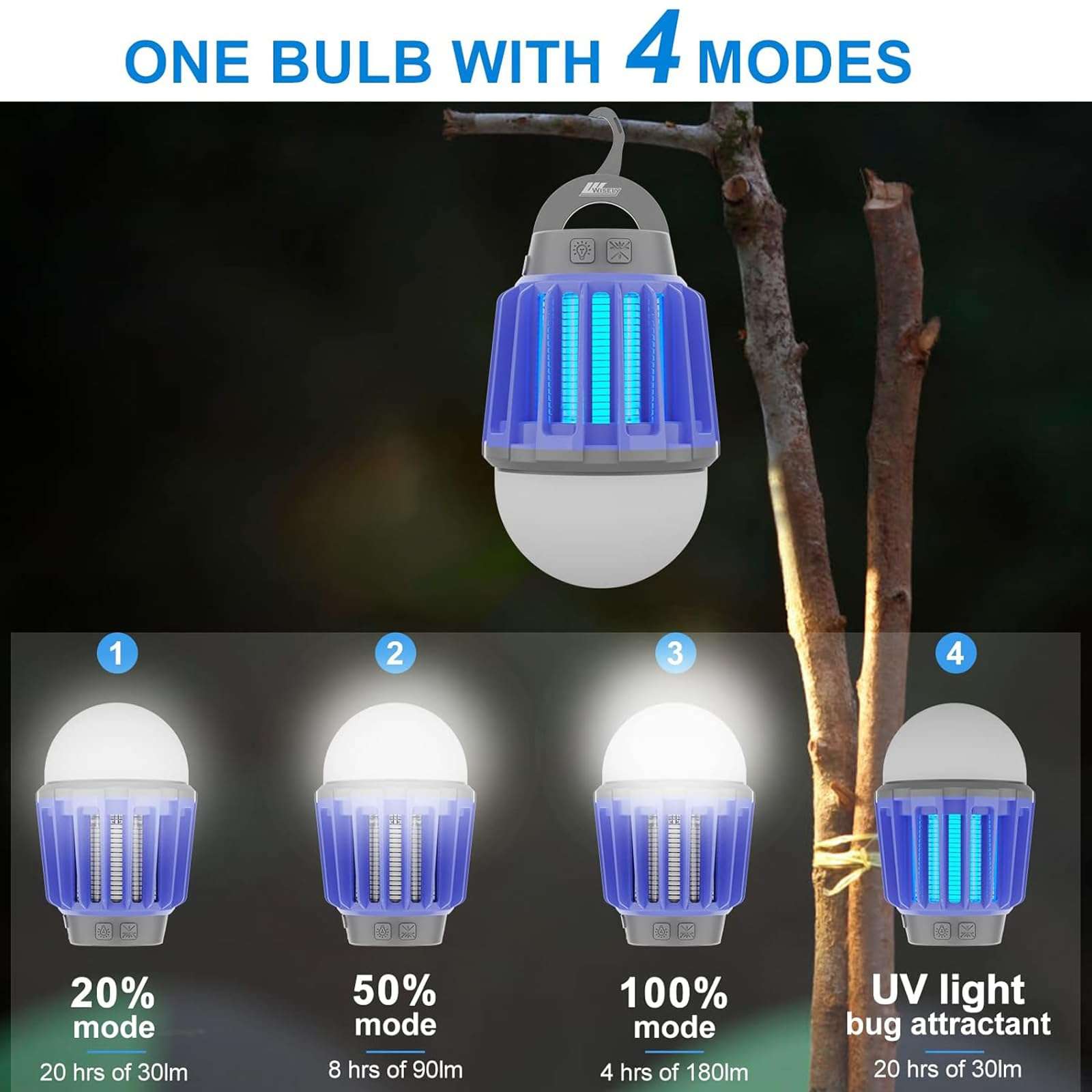 Wisely Bug Zapper Outdoor/Indoor Electric, USB-C Rechargeable Mosquito Killer Lantern Lamp, Portable Insect Electronic Zapper Indoor Trap, with LED Light 2PK 5