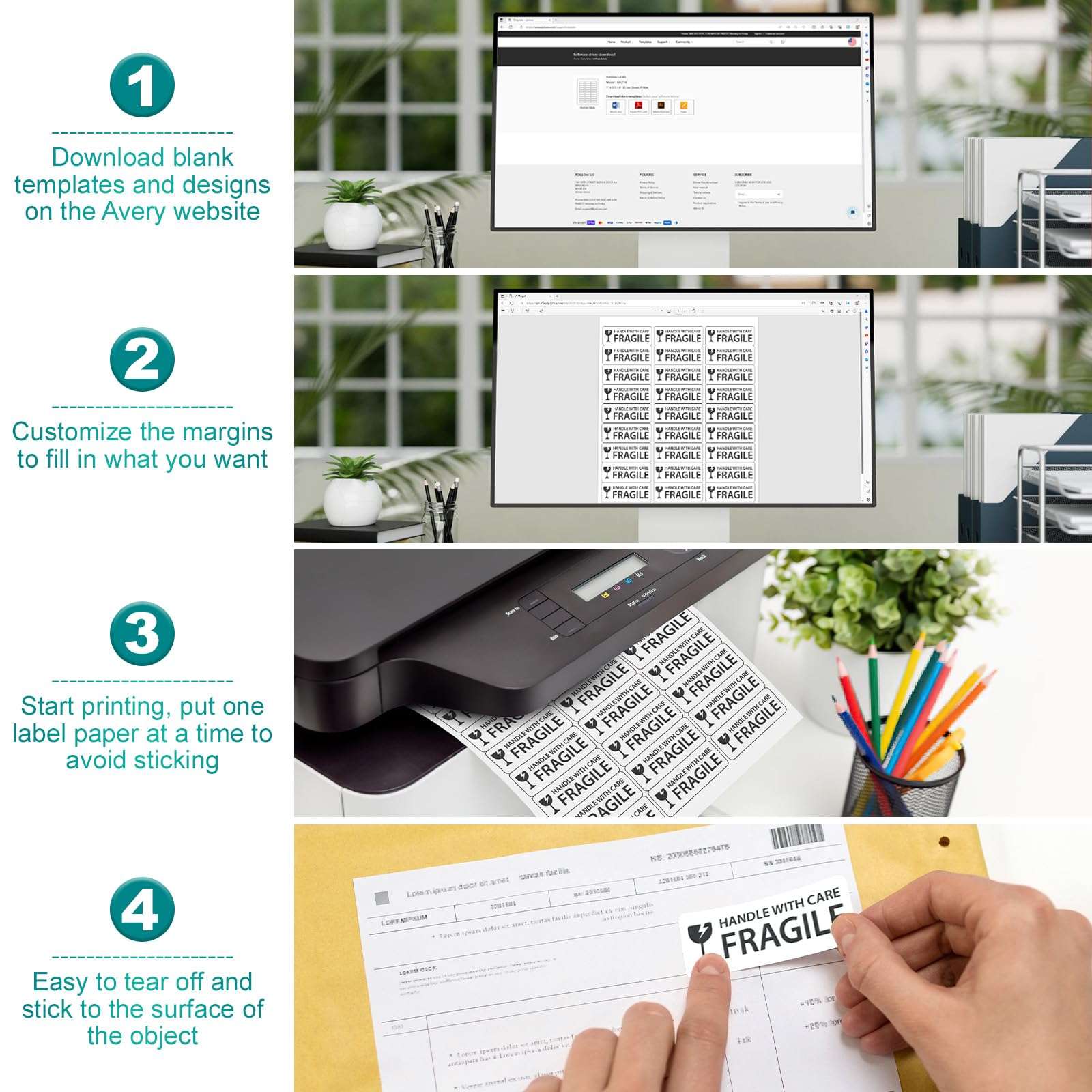 Address Labels 1’’x2-5/8’’ Stikcer Paper 30-UP 25 Sheets for Laser/Inkjet Printer Matte 750 White Blank Printable Labels on 8.5x11 Inch for Mailing, Shipping, and Organizing 5