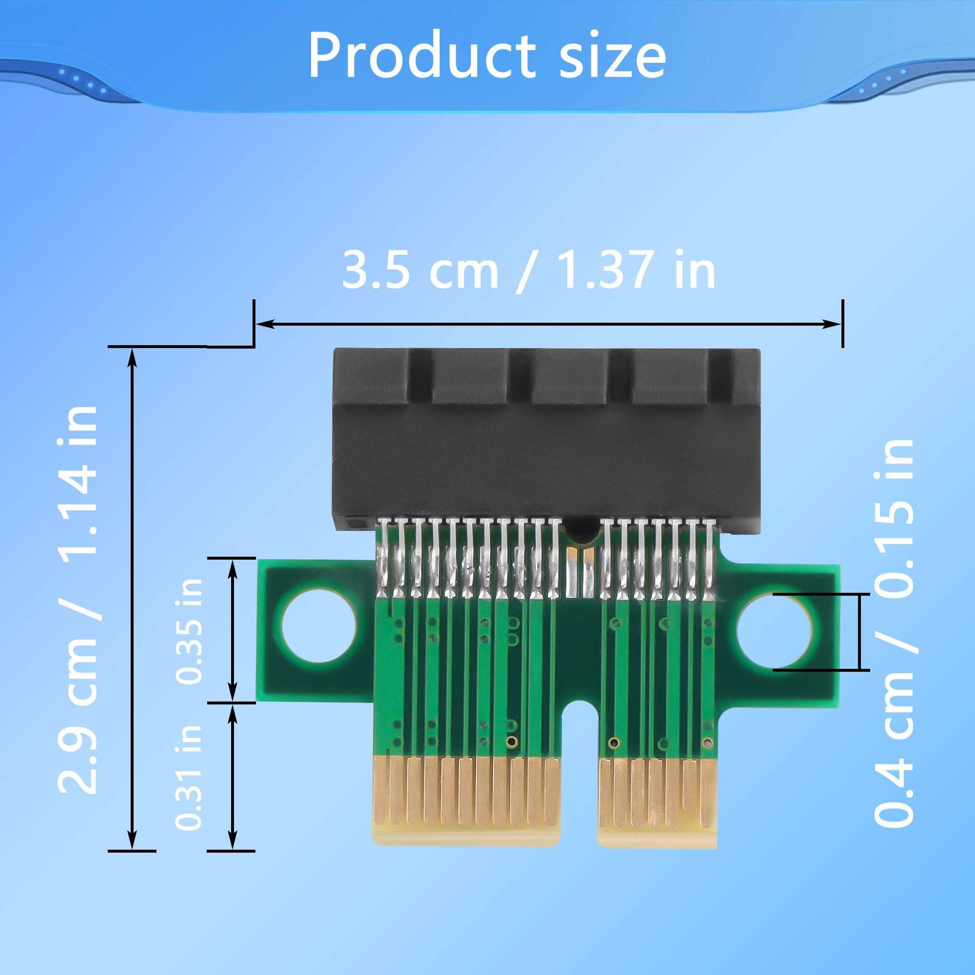 CERRXIAN PCI-E Adapter Card PCI-E X1 Male to Female Interface Extender Protection Card,PCI-E Express 1X Slot Extension Riser Card for 1U Height Computer Server PCIe Socket Adapter (PCI-E X1) 6