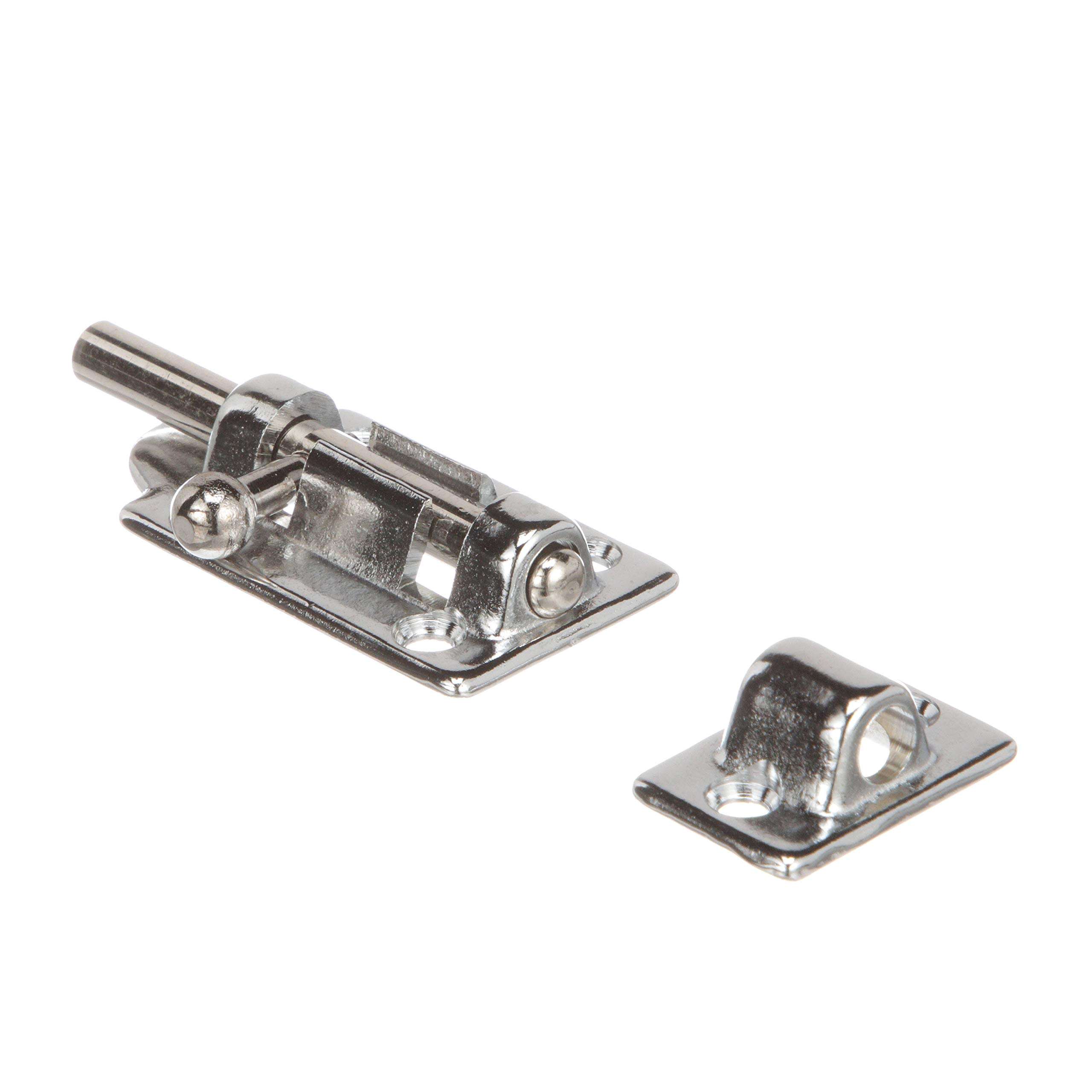 Seachoice Marine-Grade Barrel Bolt, Chrome-Plated Brass, 2-7/8 in. X 1-3/8 in. 2