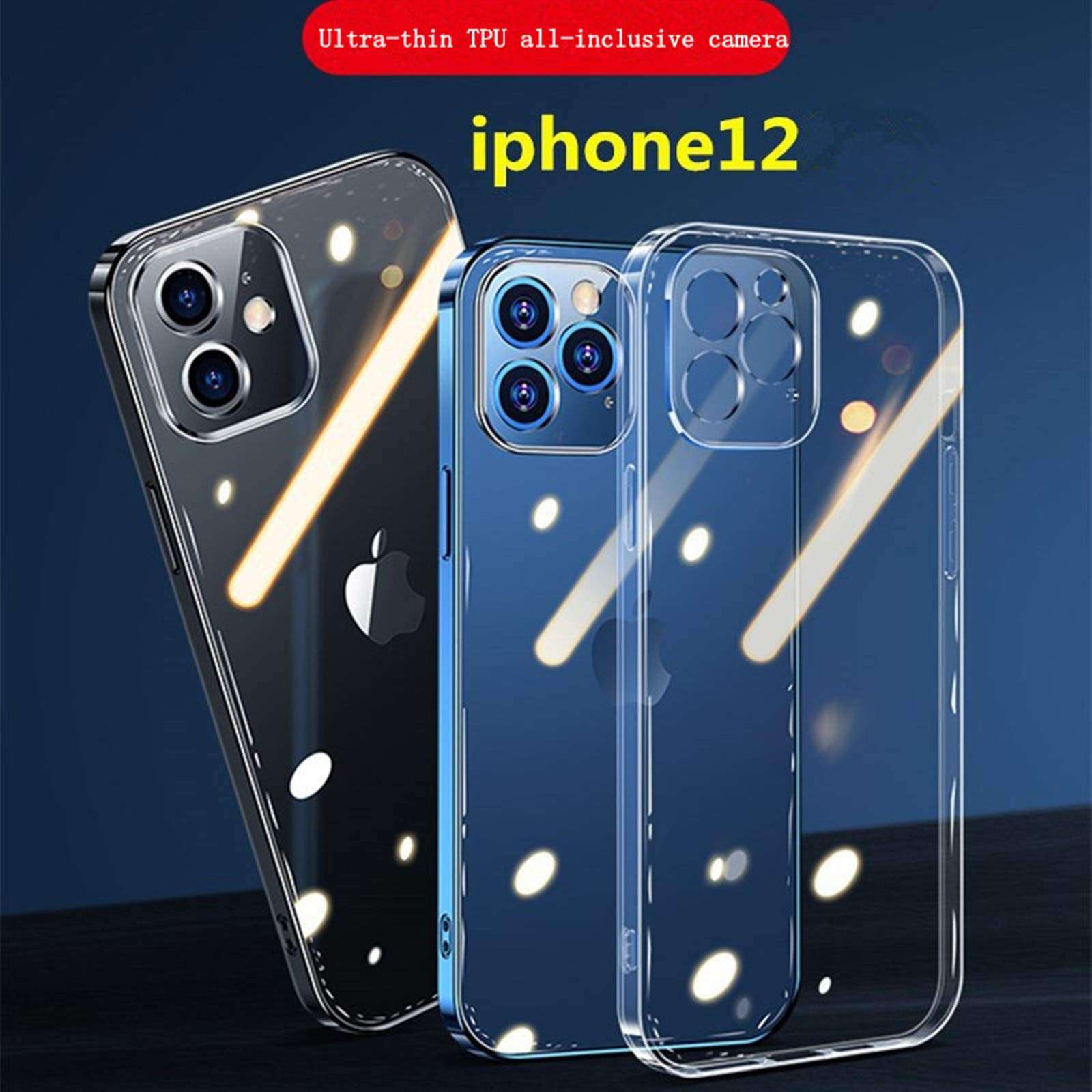 Coolran Compatible with iPhone 12 promax Case 6.7 inch，Shockproof/Drop Proof Protection Durable Phone Case，Soft TPU Bumper Case for iPhone 12 promax 6.7"- Transparent 2