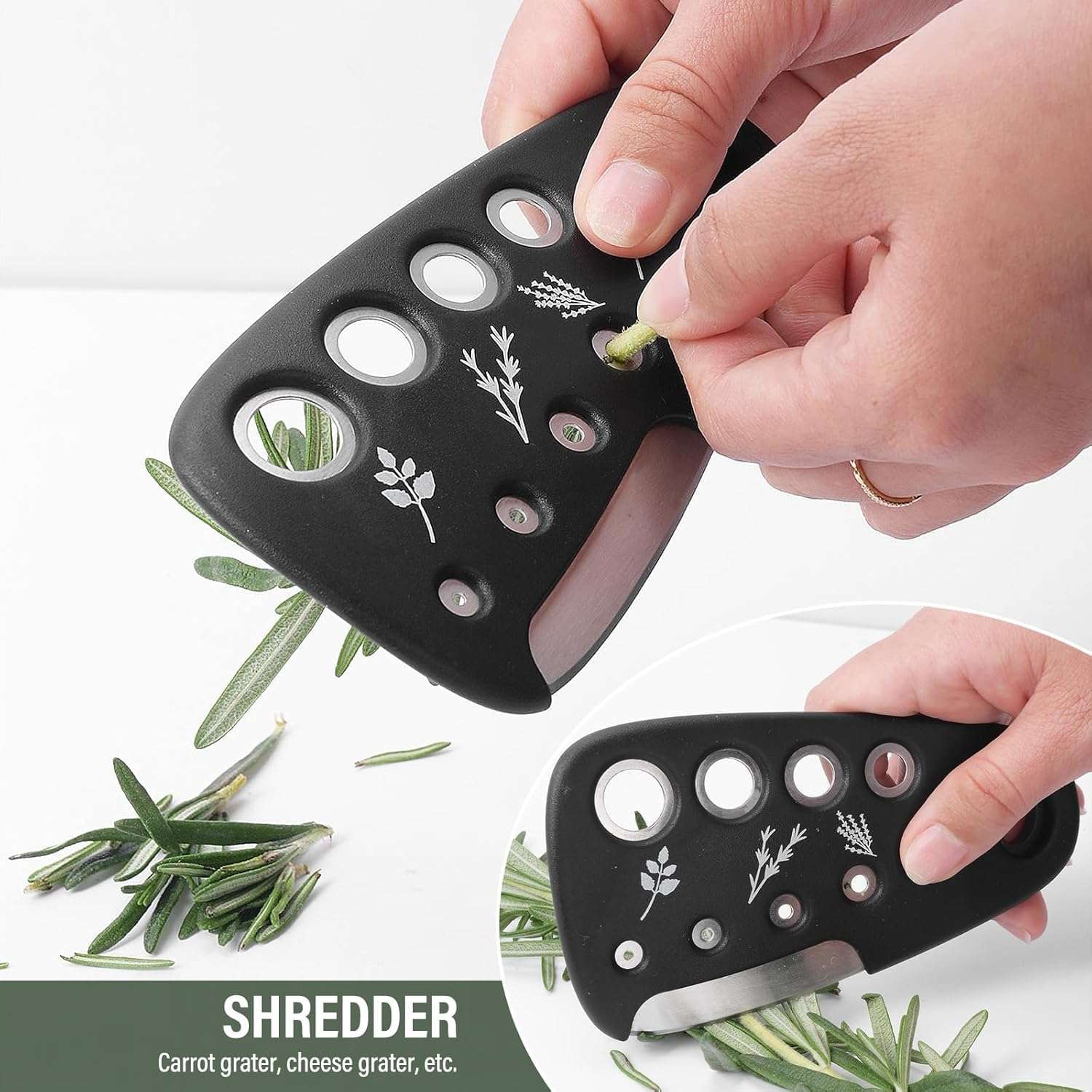 Stainless Steel Kitchen Gadget Set, 6-Piece Stackable Tools, Includes Grater, Garlic Grinder, Pizza Knife, Vegetable Peeler, Spice Cutter for RVs, Camping, Manual Operation Without Power 6