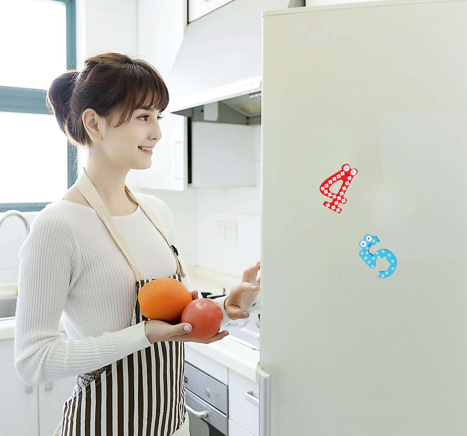 PENTA ANGEL 10Pcs Wooden Magnets Fridge Numbers Large Cute Wood Magnetic Refrigerator Whiteboard Fridge Magnets for Home Office 4