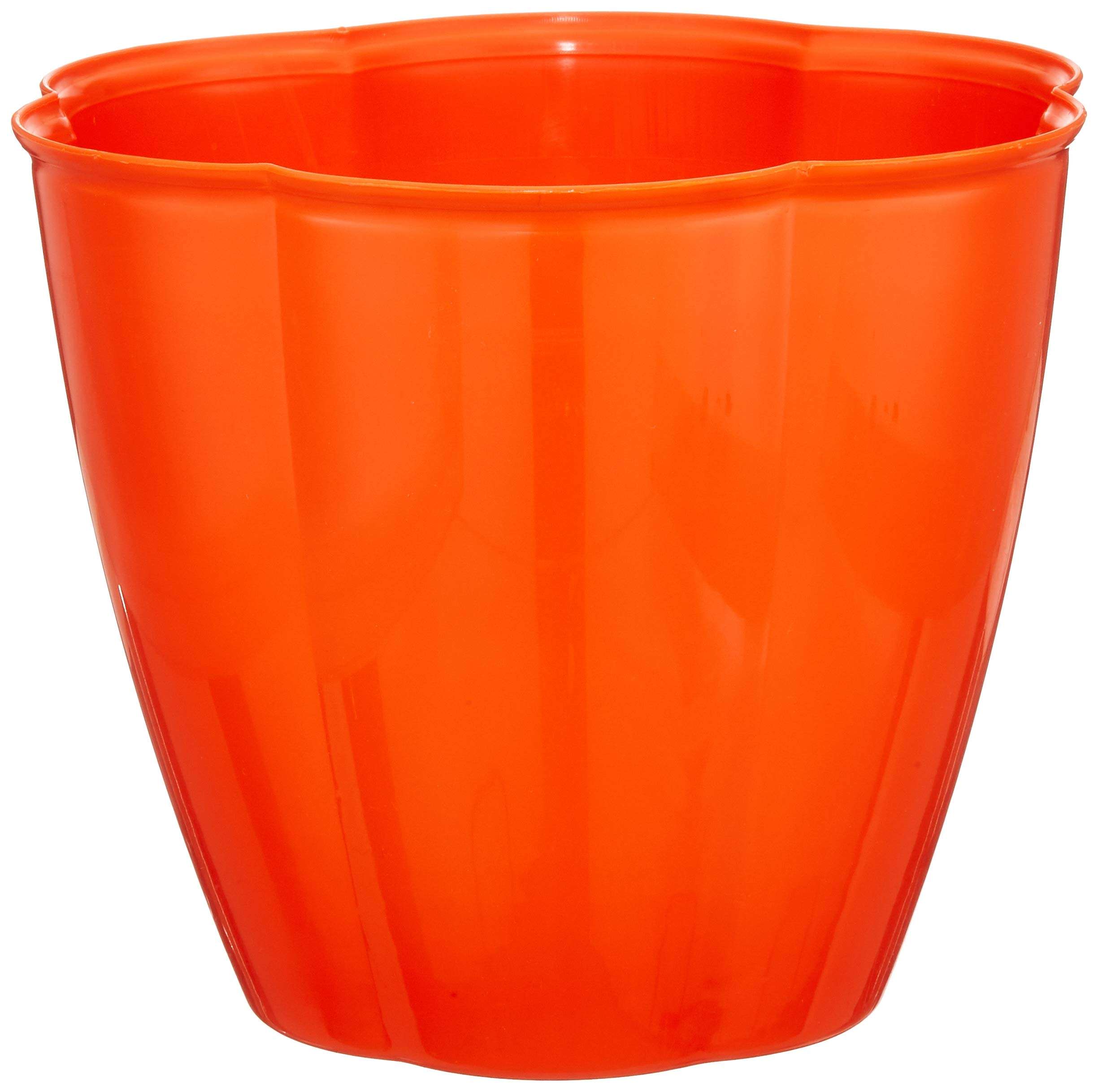 GARDENS NEED 100% Virgin Plastic Elis Pot -10" | Set of 4 Planter, (26cm x 26cm x 22cm, Orange) 1