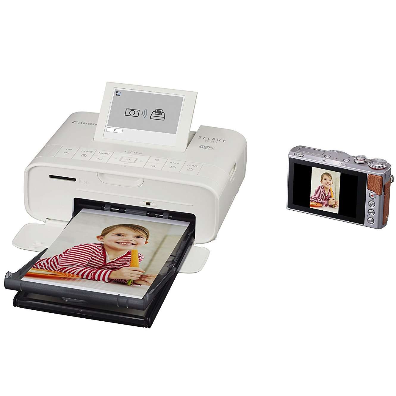 Canon SELPHY CP1300 Wireless Portable Photo Printer with Color Ink & 108 Paper Sheets Set, USB Cable & Cleaning Cloth - Inkjet Laser 4x6 Label, Air Print app, LCD Screen, 1-Year Warranty 4
