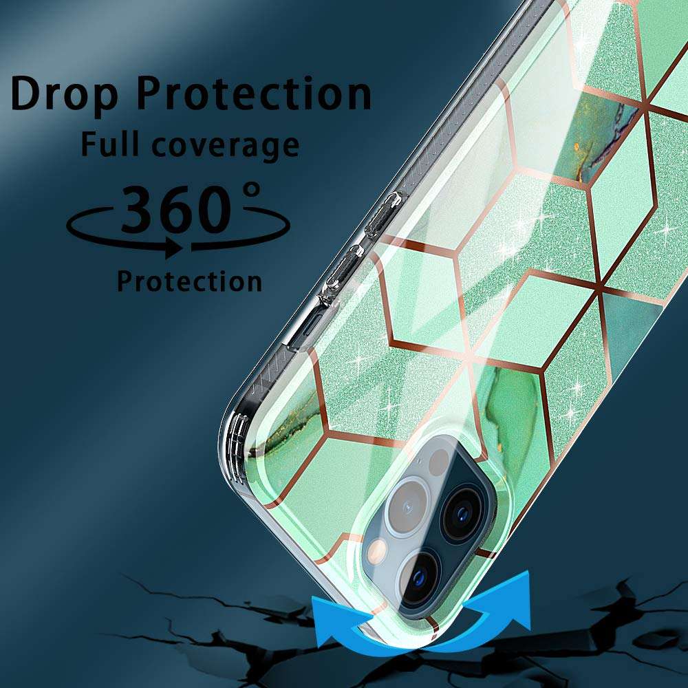 ANNSD for iPhone 12 Pro Max Case,Plastics and Simple TPU Shock Absorption Rubber Series Full Body Protective Anti-Shock Cover for iPhone 12 Pro Max Case(6.7 inches)(Marble-01) 4