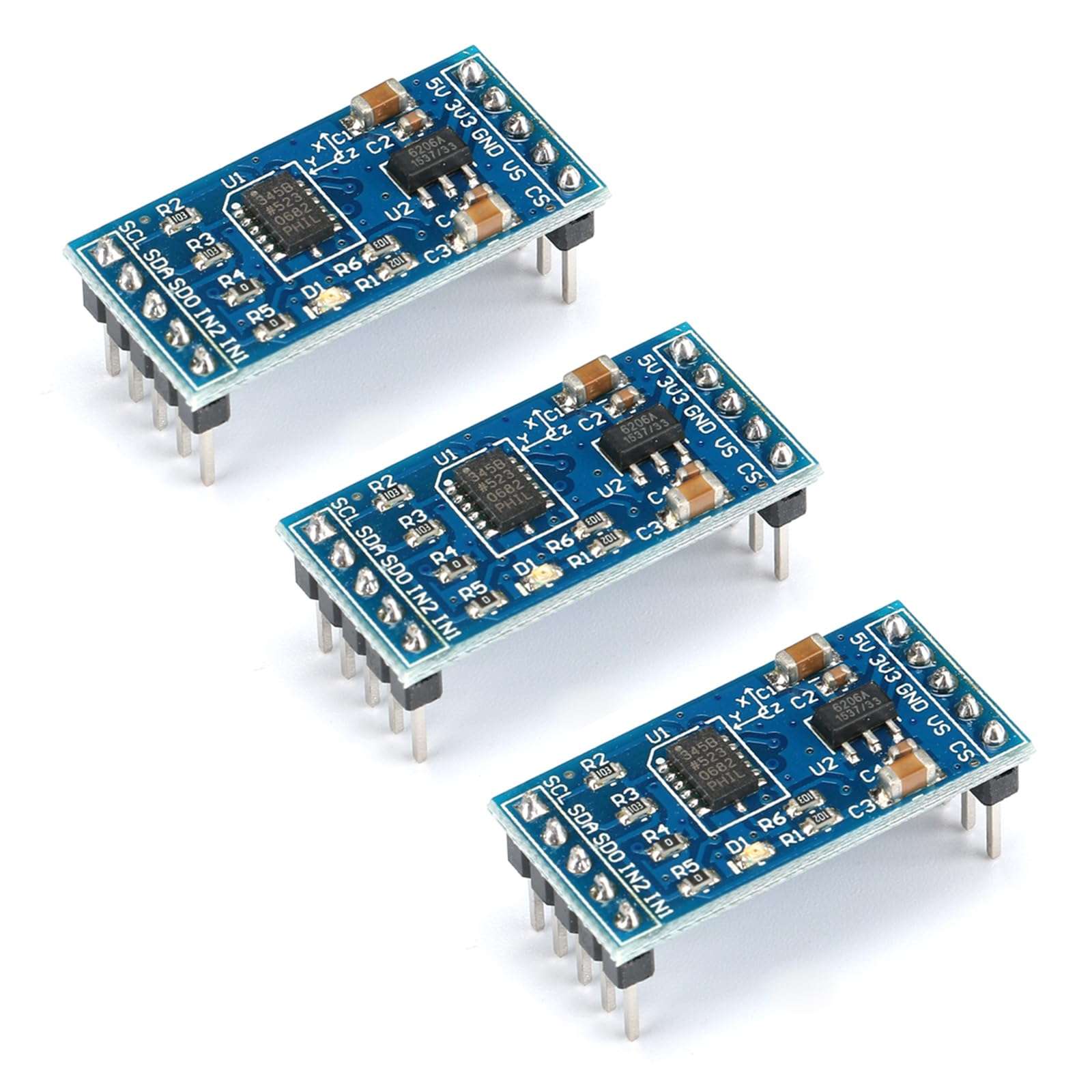 EC Buying 3Pcs ADXL345 Digital Accelerometer Module Digital Tilt sensor acceleration module IIC I2C SPI 3-Axis Inclination Tilt Sensor with 10Pin for Arduino Raspberry Pi