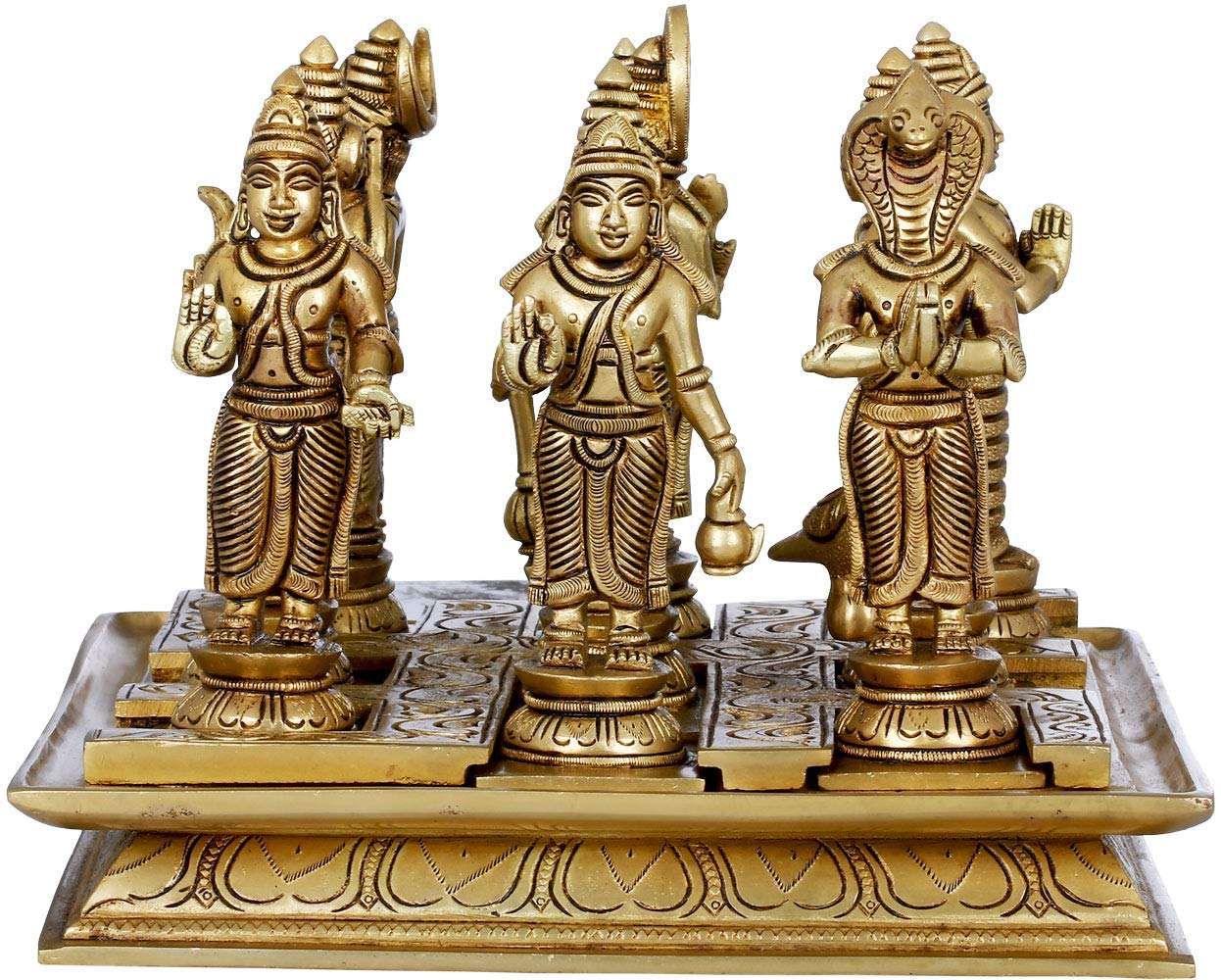 Dattatreya Navagraha 9 Planets Statue of Hindu Vedic Astrology Navgrah Murti Statue Brass Idol Height 7 Inch 3