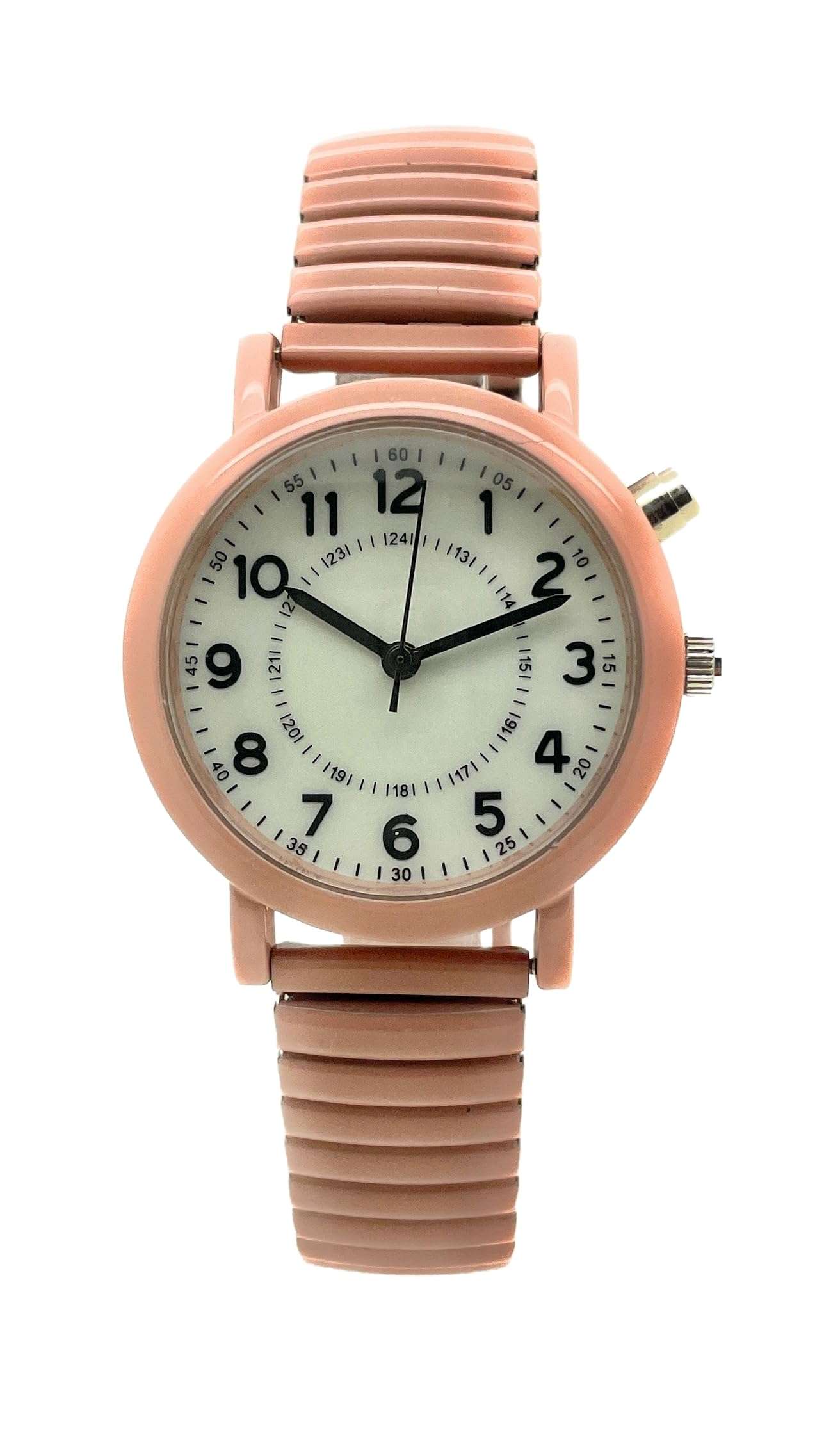 all4udeals Mens Ladies 32mm Light Up Night Light Stretch Elastic Band Fashion Watch (Pink) 3