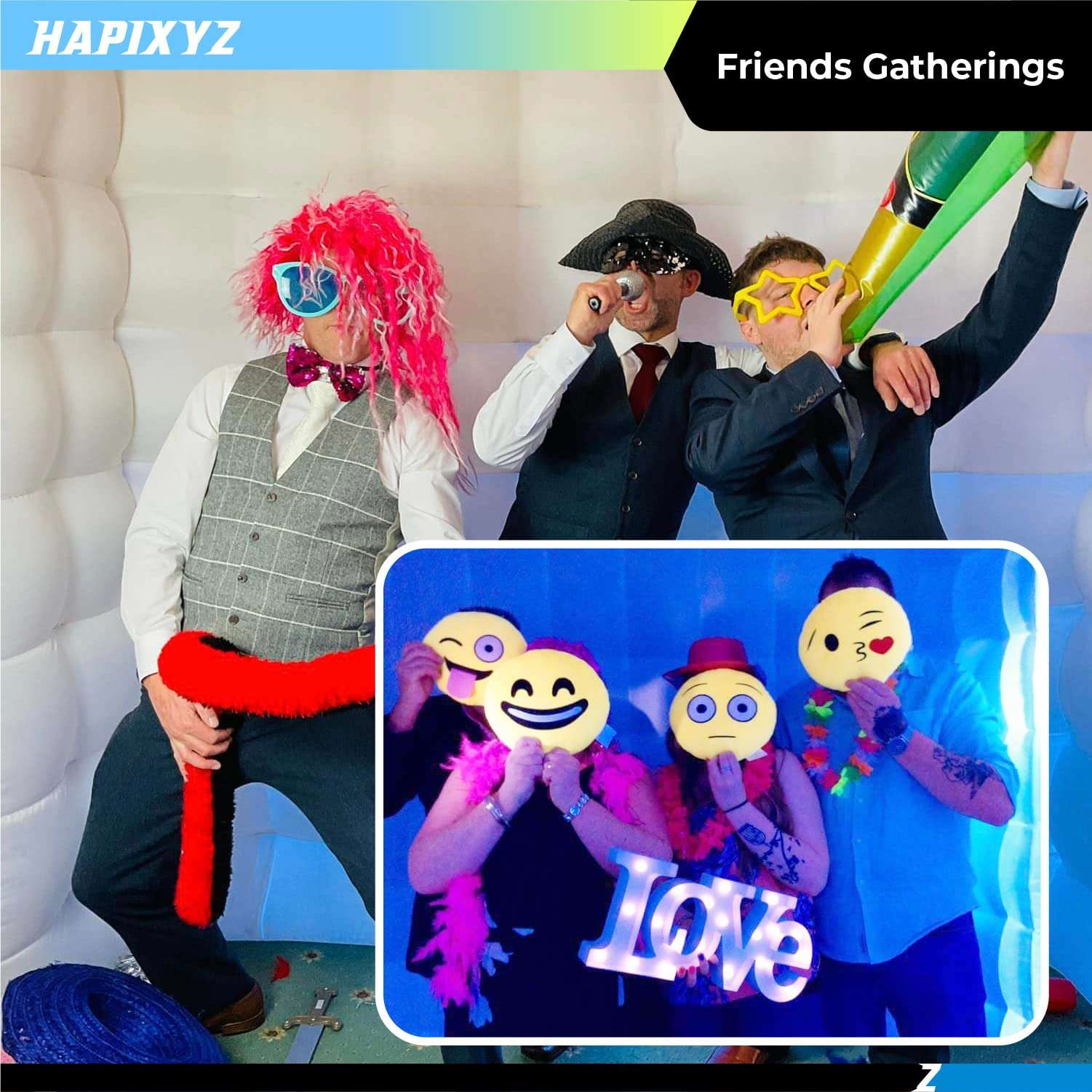 HAPIXYZ 𝗜𝗻𝗳𝗹𝗮𝘁𝗮𝗯𝗹𝗲 𝗣𝗵𝗼𝘁𝗼 𝗕𝗼𝗼𝘁𝗵 𝗘𝗻𝗰𝗹𝗼𝘀𝘂𝗿𝗲, 𝗣𝗼𝗿𝘁𝗮𝗯𝗹𝗲 𝗶𝗻𝗳𝗹𝗮𝘁𝗮𝗯𝗹𝗲 𝗽𝗵𝗼𝘁𝗼 𝗯𝗼𝗼𝘁𝗵,inflatable photo booth,8.2Ft,16-Color LED Lights 6