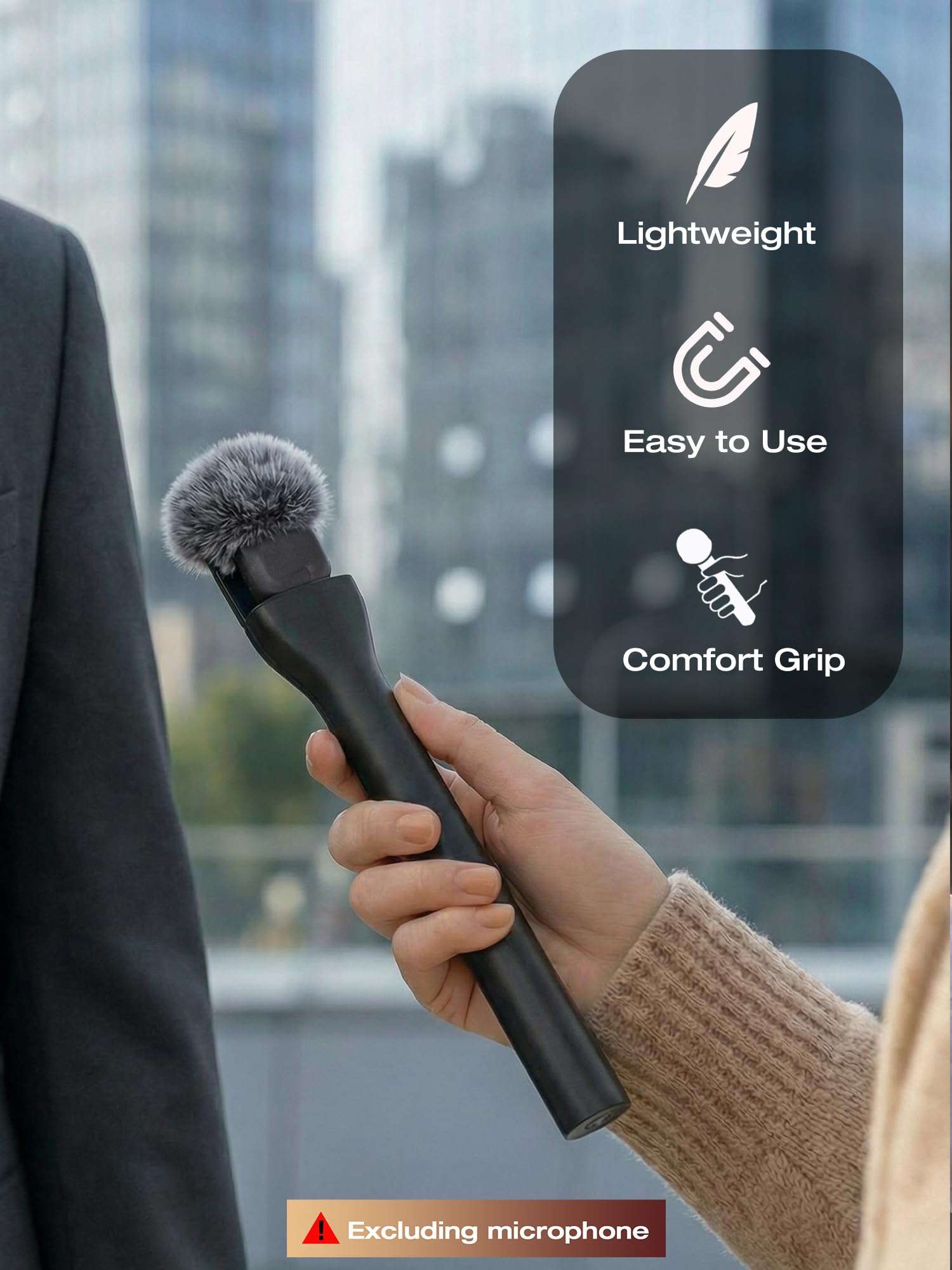 SUNMON Wireless Microphone Magnetic Holder Compatible with DJI Mic 3 (Mini/1/2), Interview Holder for Rode Wireless Micro/GO 2/ME/Pro (1 Universal Foam Cover, 2 Furry Windscreen Only for DJI Mic 3) 6