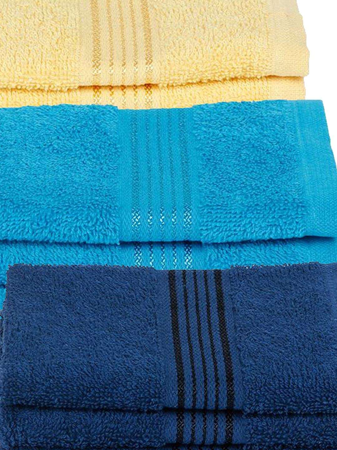 KOPA Quick Dry 100% Cotton Soft Terry Towel -12pc Face Towel (d'ross) - Super Absorbent, Lightweight, Odour Free - for Men, Women, Kids Solid-Multi 4