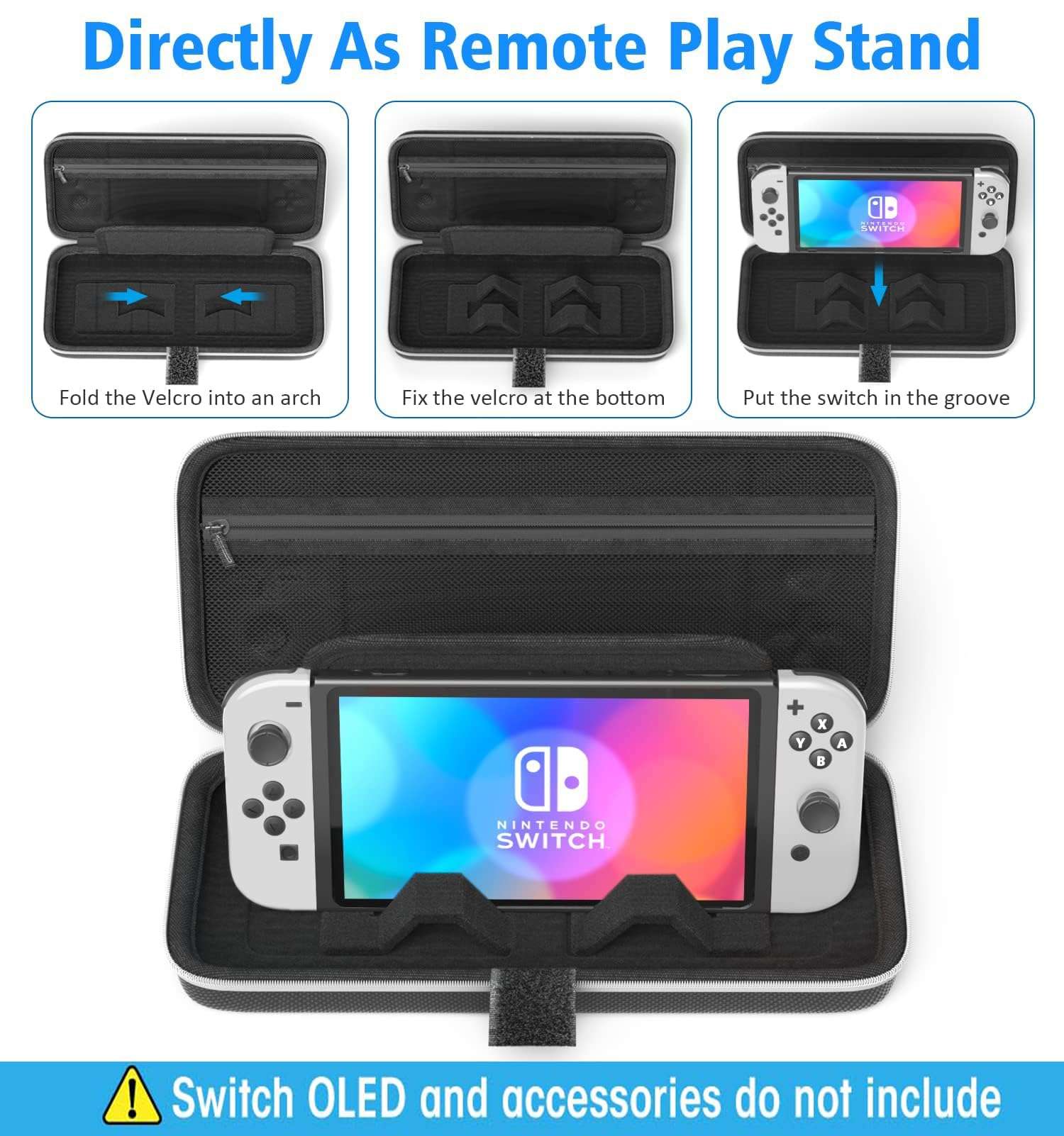 OIVO Switch OLED Case for Switch OLED New Model, Large Capacity Switch Carrying Case Portable Travel Hard Case with Game Card Storage Slots Compatible with Nintendo Switch/OLED Model 3