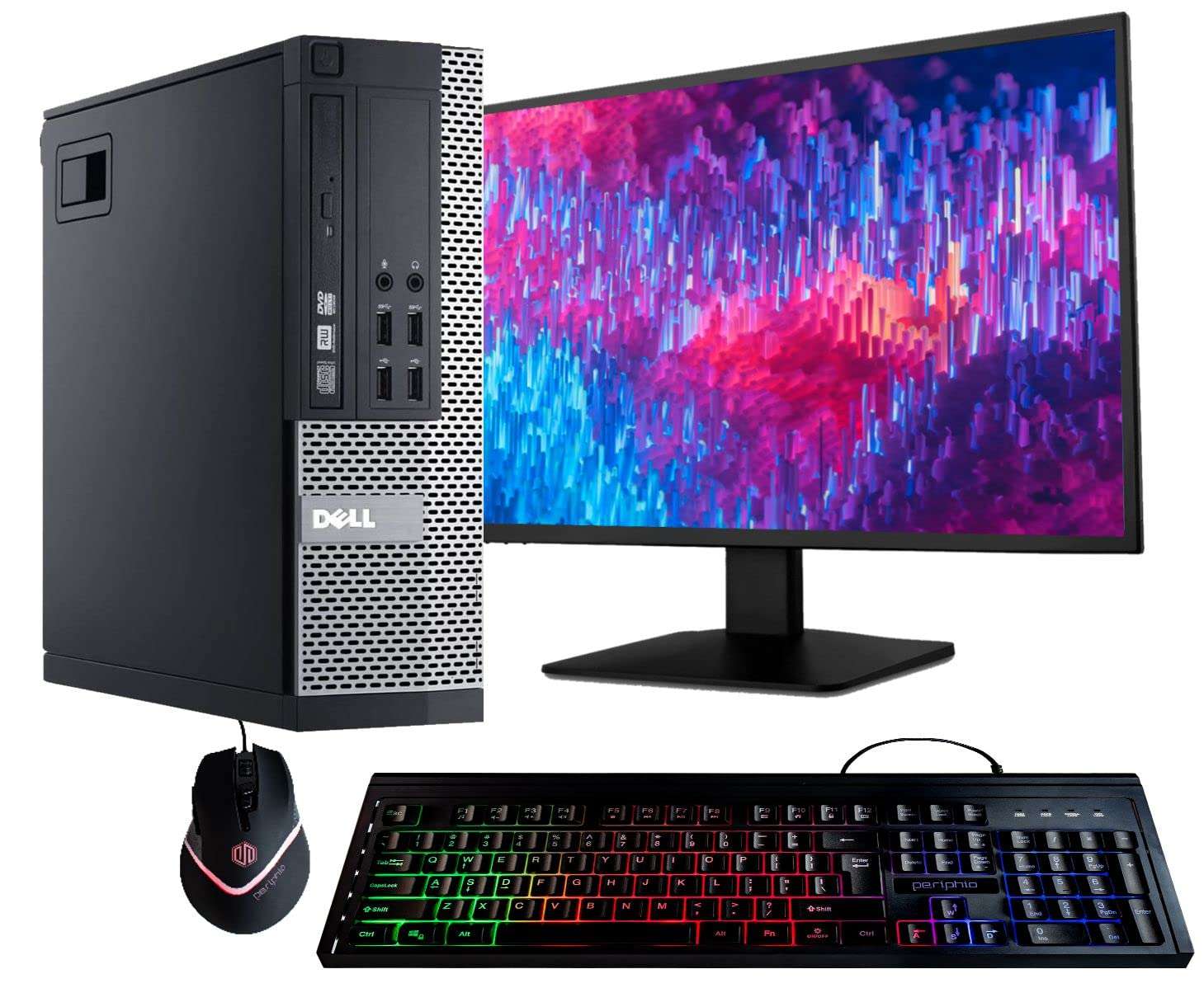 Dell Optiplex 9020 Desktop Computer PC, Intel Quad-Core i5, 500GB HDD Storage, 8GB DDR3 RAM, WiFi, 20 in Monitor, RGB Productivity Bundle, Windows 11 Pro (Renewed) 1