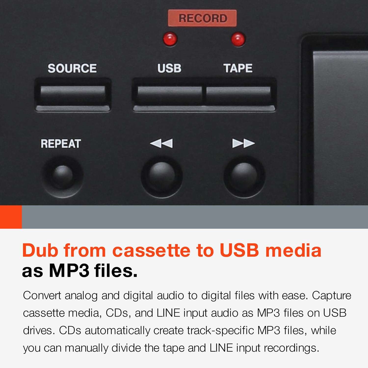 Tascam CD-A580 Rackmount Cassette/CD/USB MP3 Player Recorder Combo 6