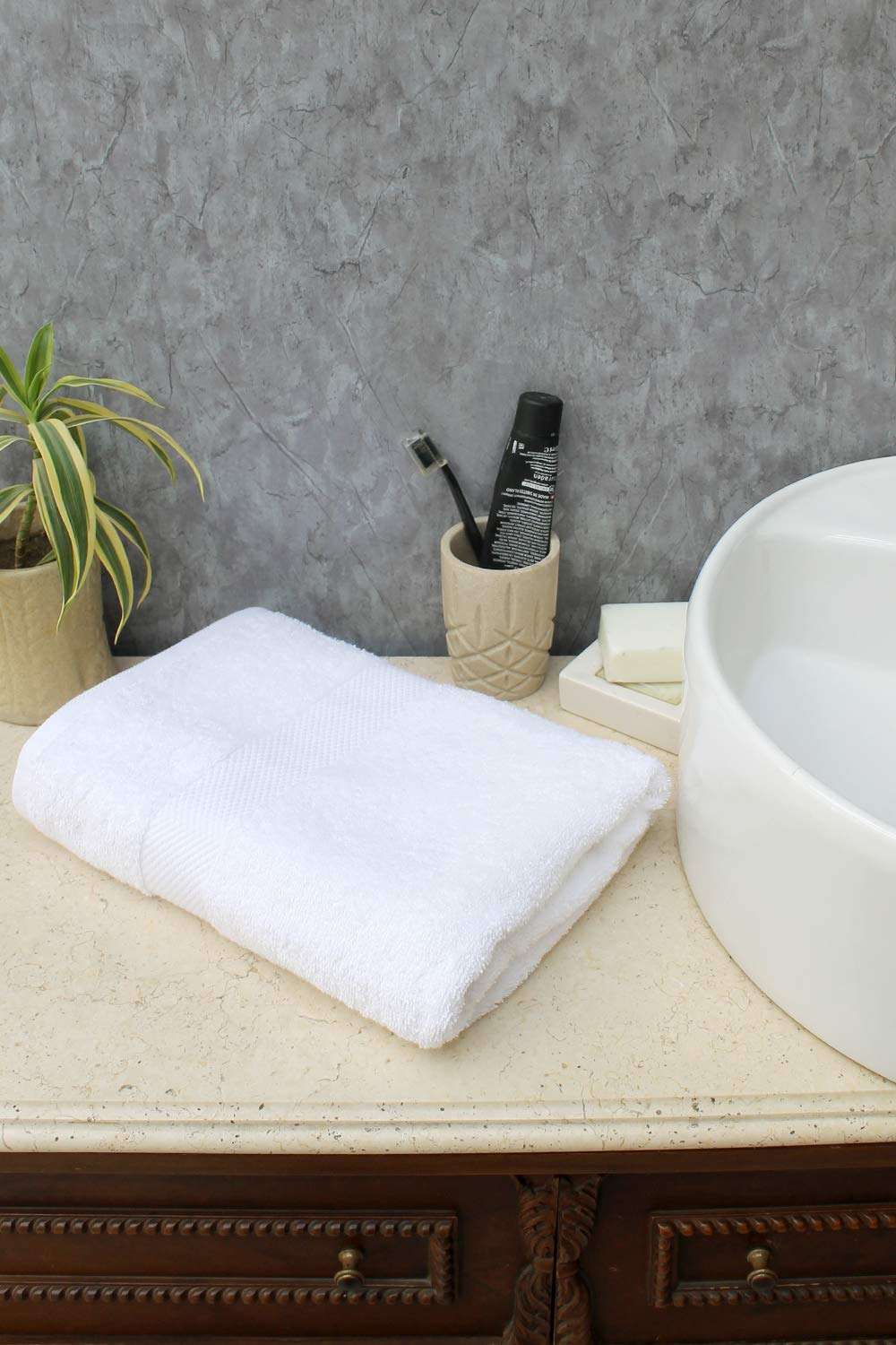 AVI Living Value Extra Large Bath Sheet Towel| 30"x60" 500 GSM|Color : White| for Home Men Women| Pure Cotton| Extra Large Sheet Size 1