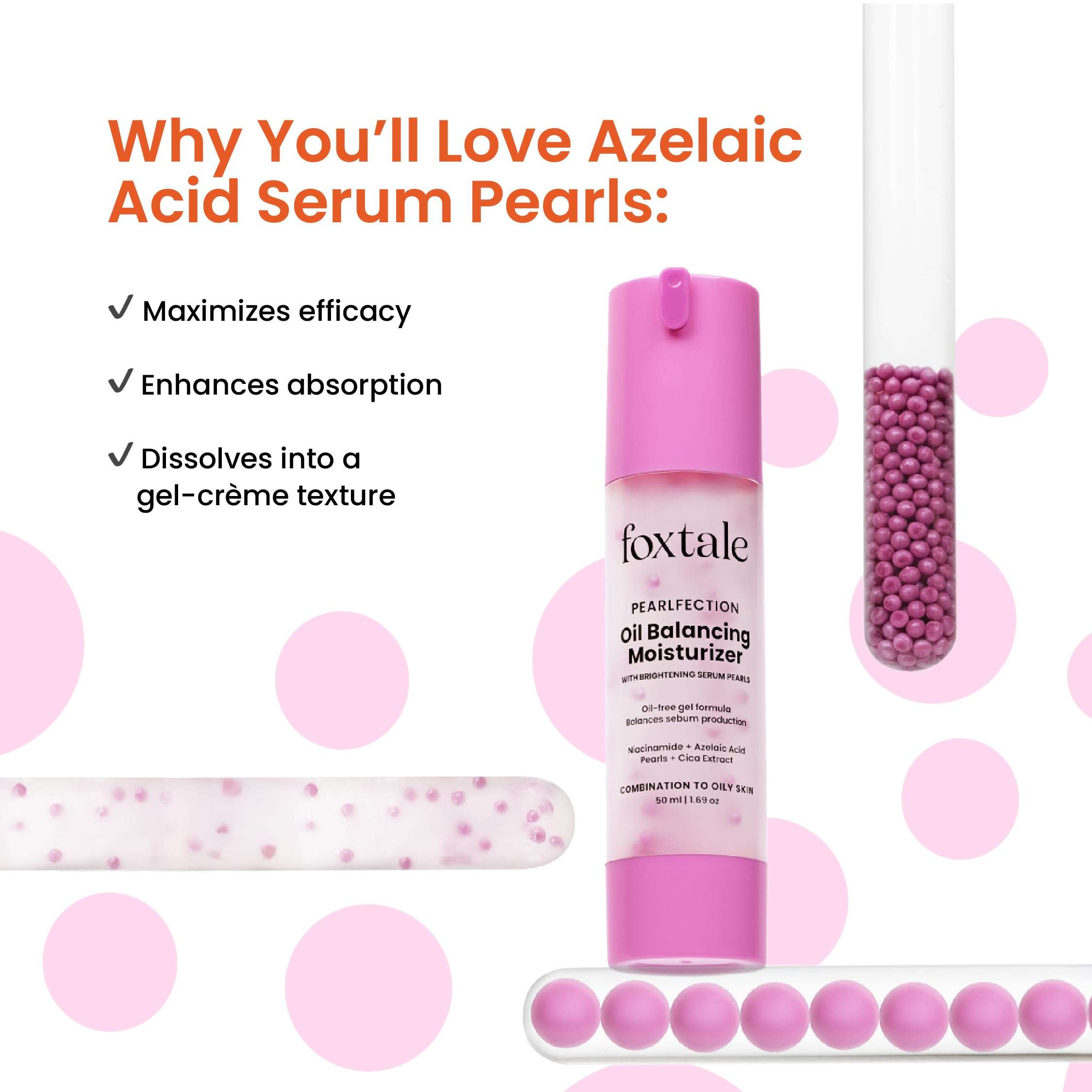 Foxtale Oil-Balancing Gel Moisturizer with Niacinamide, Azelaic Acid Pearls & Cica, 8+ Hours Shine-Free Hydration, Oil-free, Lightweight, Balances Sebum Production, For Oily & Acne-Prone skin, Men & Women, (2 x 50 ml) 5