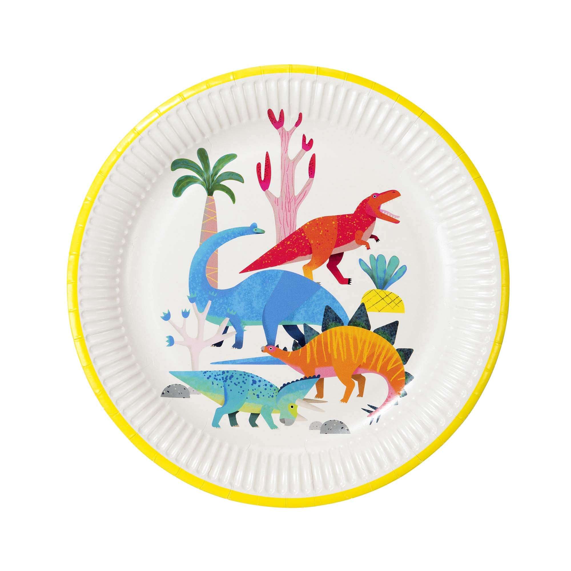 Talking Tables Dinosaur Paper Plate 23Cm 8Pk, Mixed colors 1