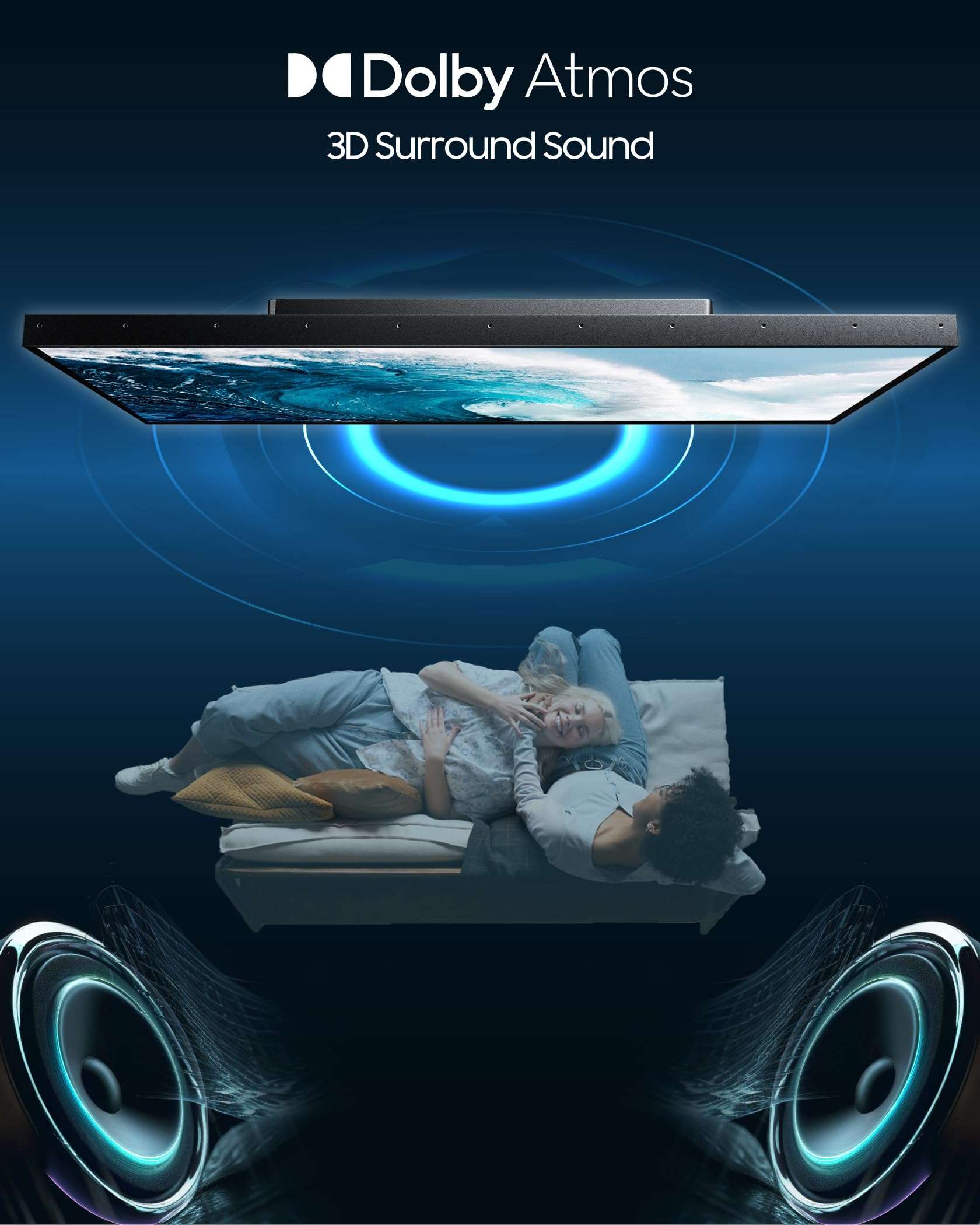 SYLVOX Outdoor TV with TV Soundbar, 55 inch 2000 Nit High Brightness Smart Outdoor TV, 4K Sunlight Readable Display, IP55 Waterproof, Smart TV for Outdoor Households or Commercial Places 5