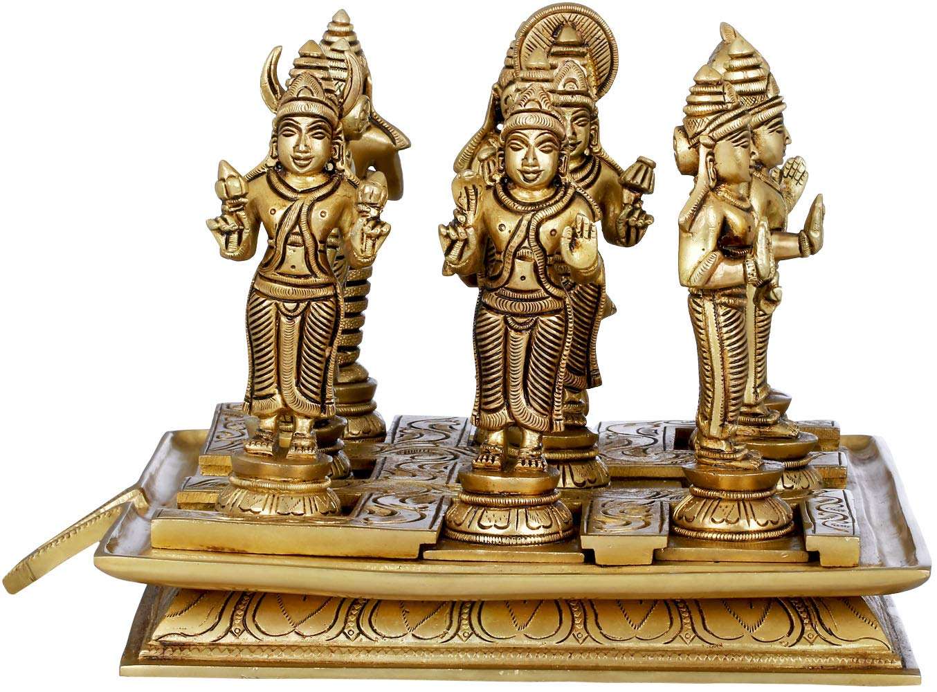 Dattatreya Navagraha 9 Planets Statue of Hindu Vedic Astrology Navgrah Murti Statue Brass Idol Height 7 Inch 4