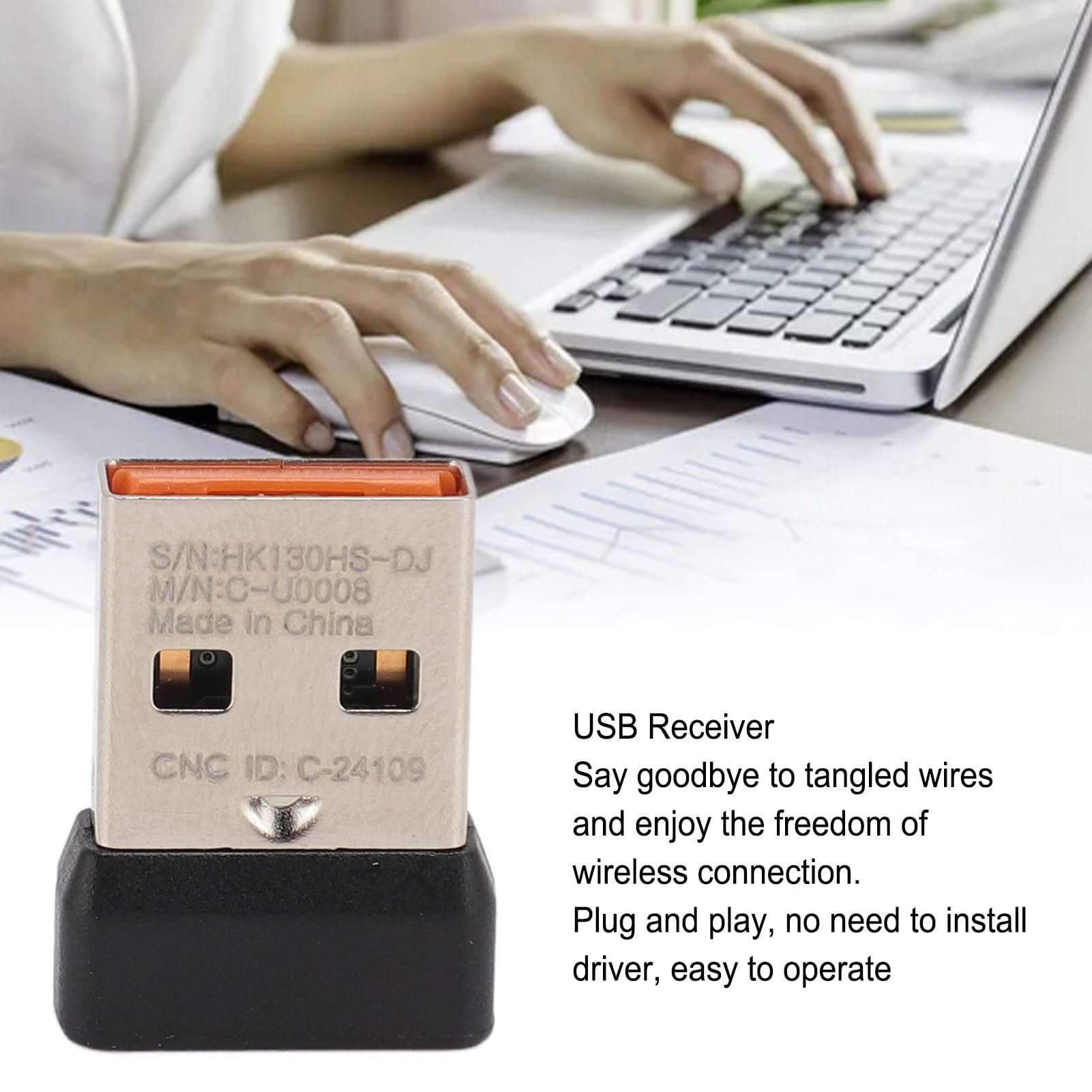 2.4G Nano USB Receiver with Mouse Mat for Logitech M590/M720/M570/MX Series Cordless Mouse for Logitech K230 K270 K375S K400PLUS K780 K580 MK Series Cordless Keyboard 5