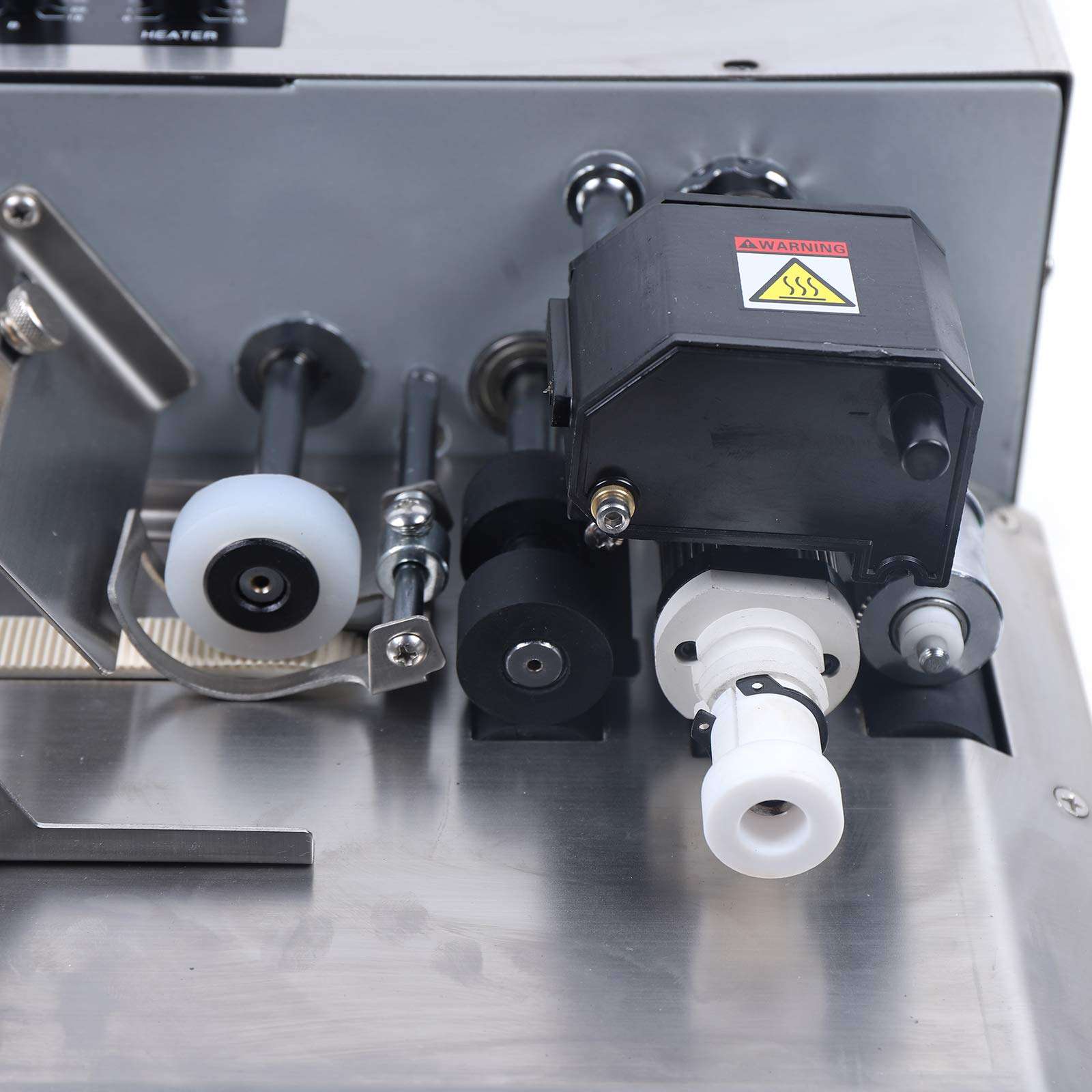 TBVECHI Automatic Print Date Label Machine, 110V Automatic Ink Wheel Printer Marking Machine, Stainless Steel Structure, Photoelectric Control, Automatic Counting(Model 2) 6