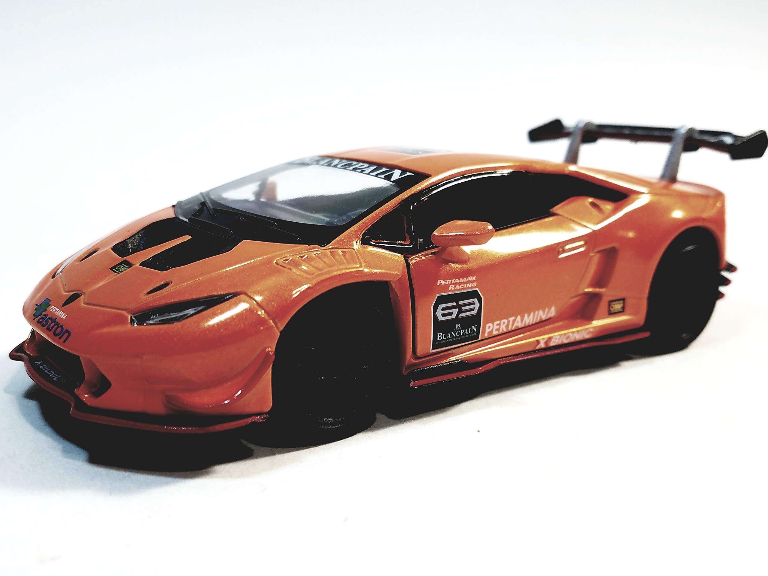 KiNSMART Lamborghini Tangerine Orange Huracan LP 620-2 Super Trofeo 1:36 Scale Die Cast Model Toy Super Race Car